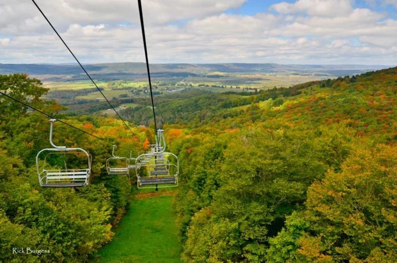 View from Canaan Valley State Park ski lift during autumn in Tucker County, WV.