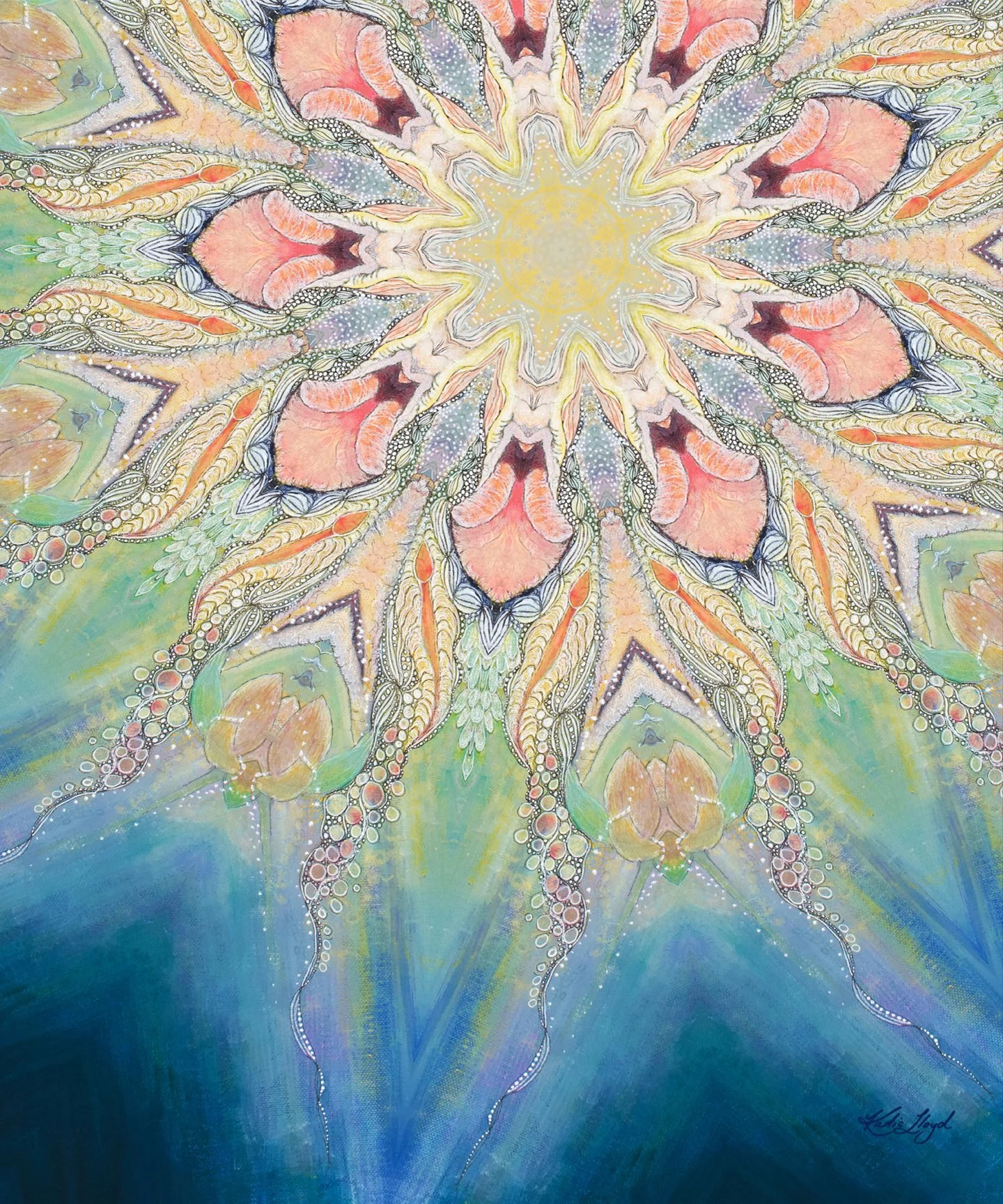 Yoni's in Bloom Mandala - Acrylic on Canvas