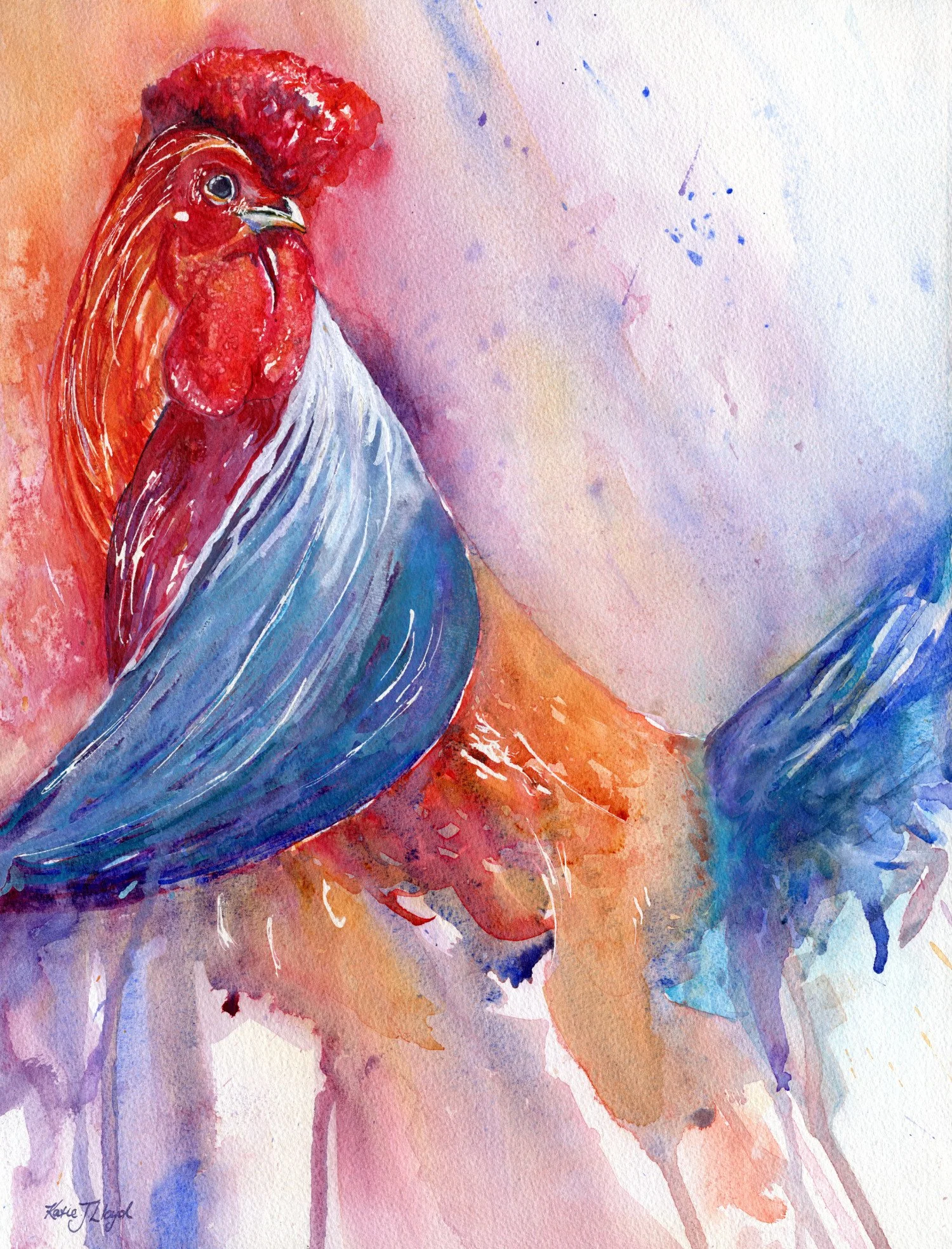 Cock-a-doodle-doo Rooster Painting Katie Lloyd.jpg