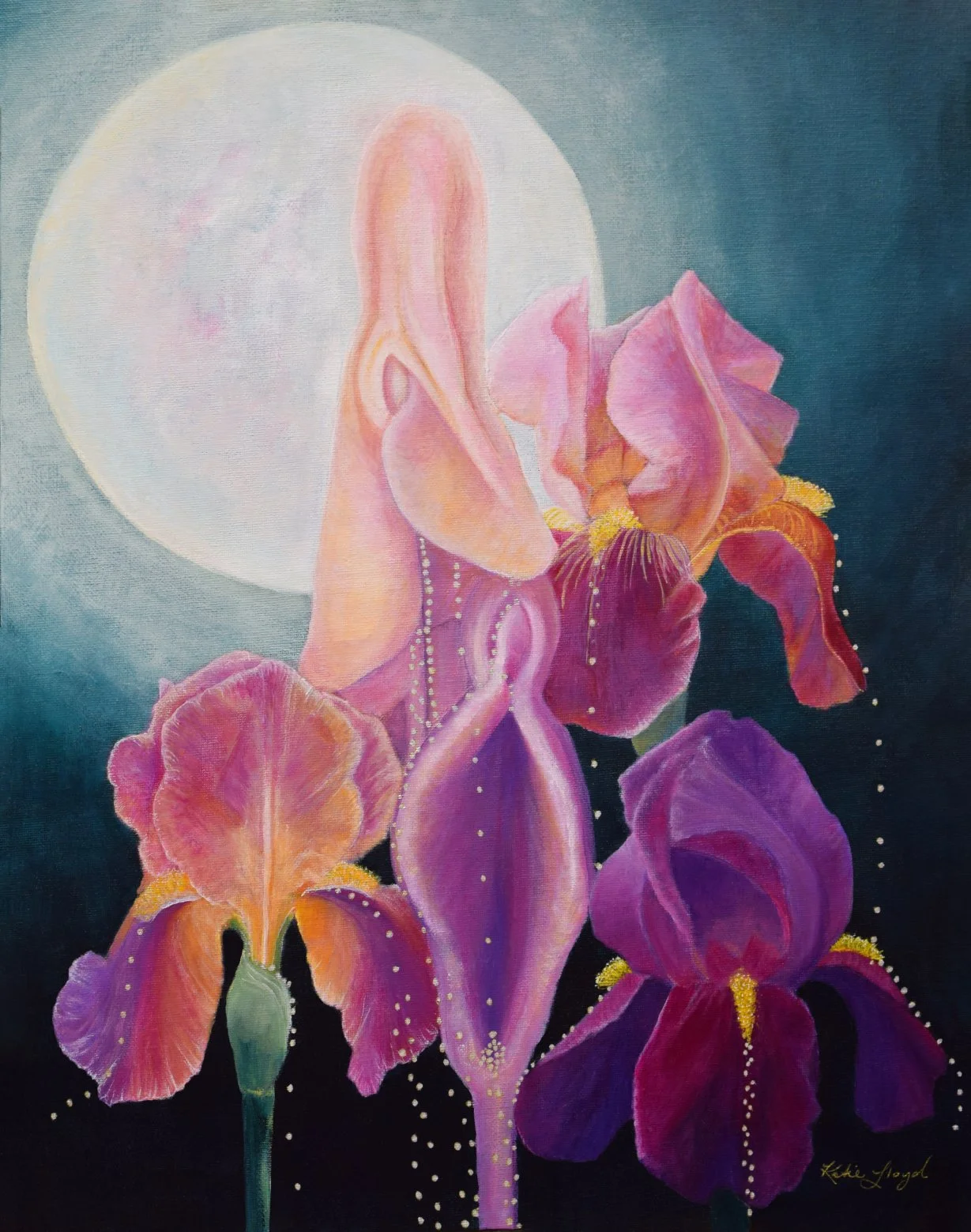 Moonlight Lovers - Watercolour & Ink on paper