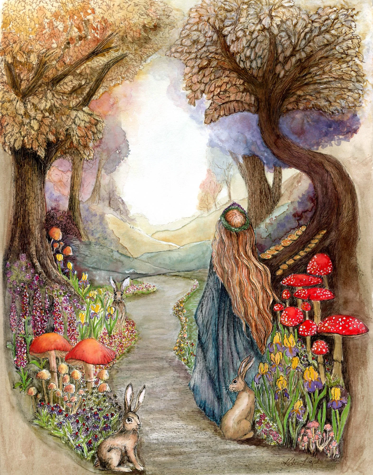 A Path Woven with Magic
Watercolour & Ink on paper 