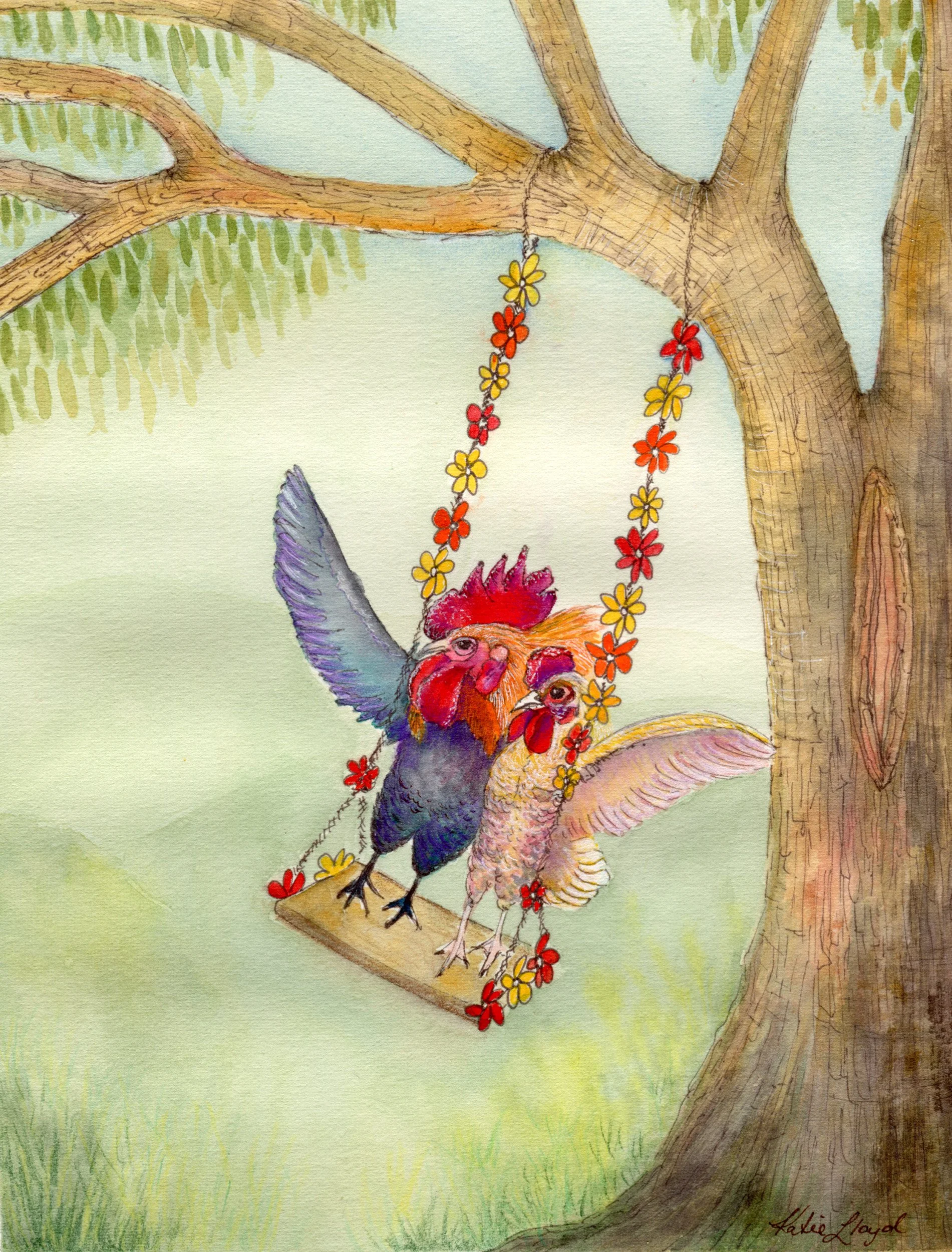 Learning to Fly - Watercolour & Ink on paper