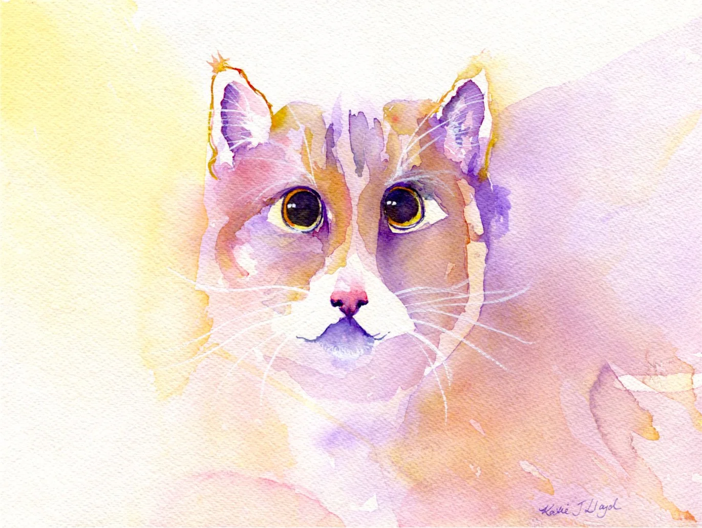 Little Miss Meow - Watercolour & Ink on paper