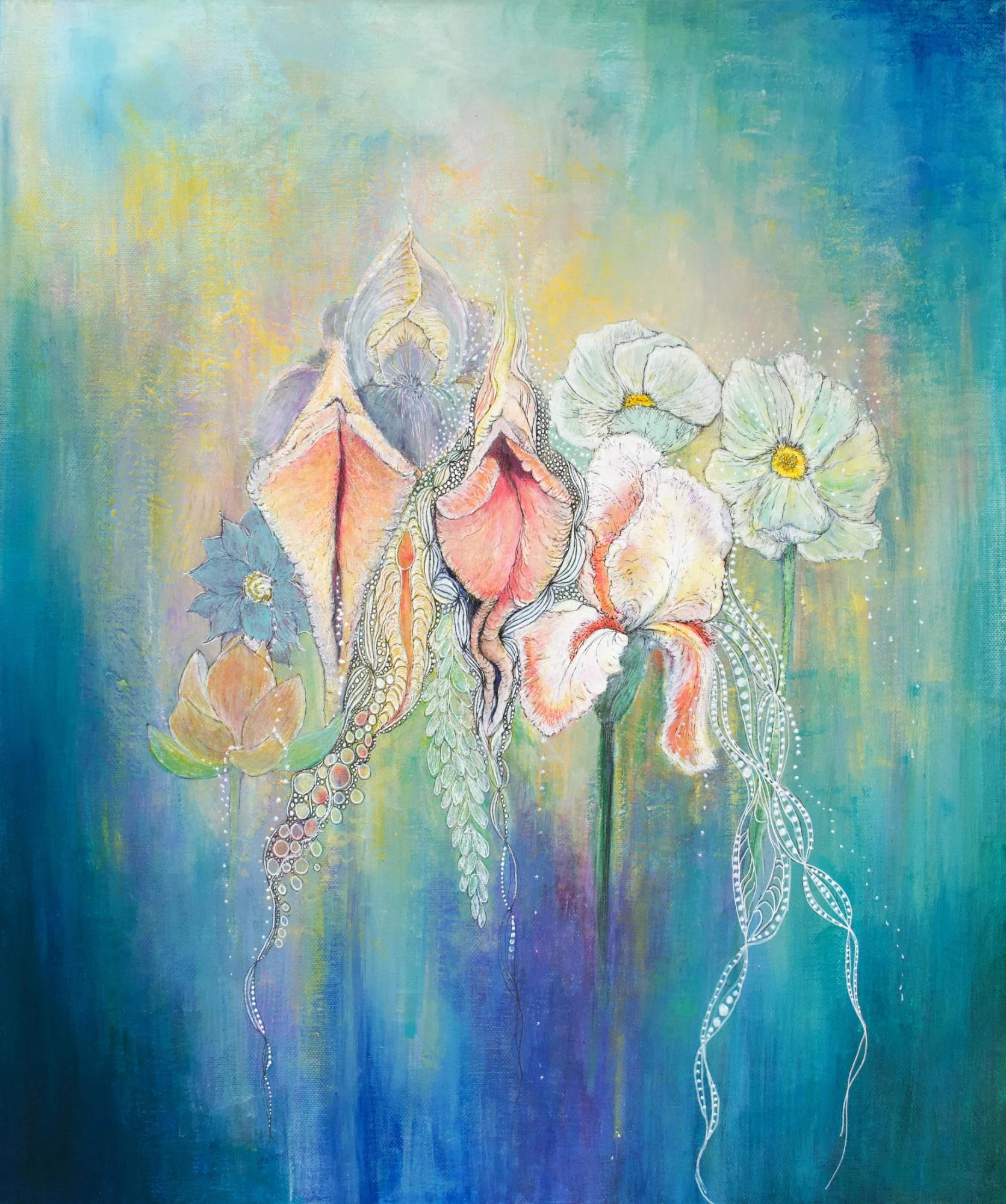 Yoni's in Bloom - Acrylic on Canvas