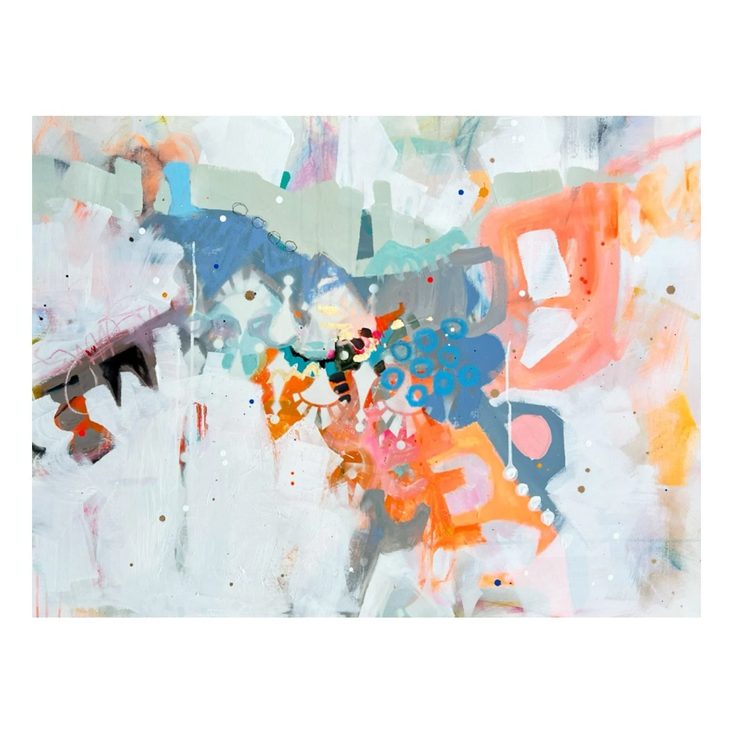 What makes a painting a landscape? I think about this quite often. Even though this painting works in many different orientations, I do really think of it as a landscape. Maybe it&rsquo;s an underwater landscape, or it&rsquo;s a day in the sun in a c