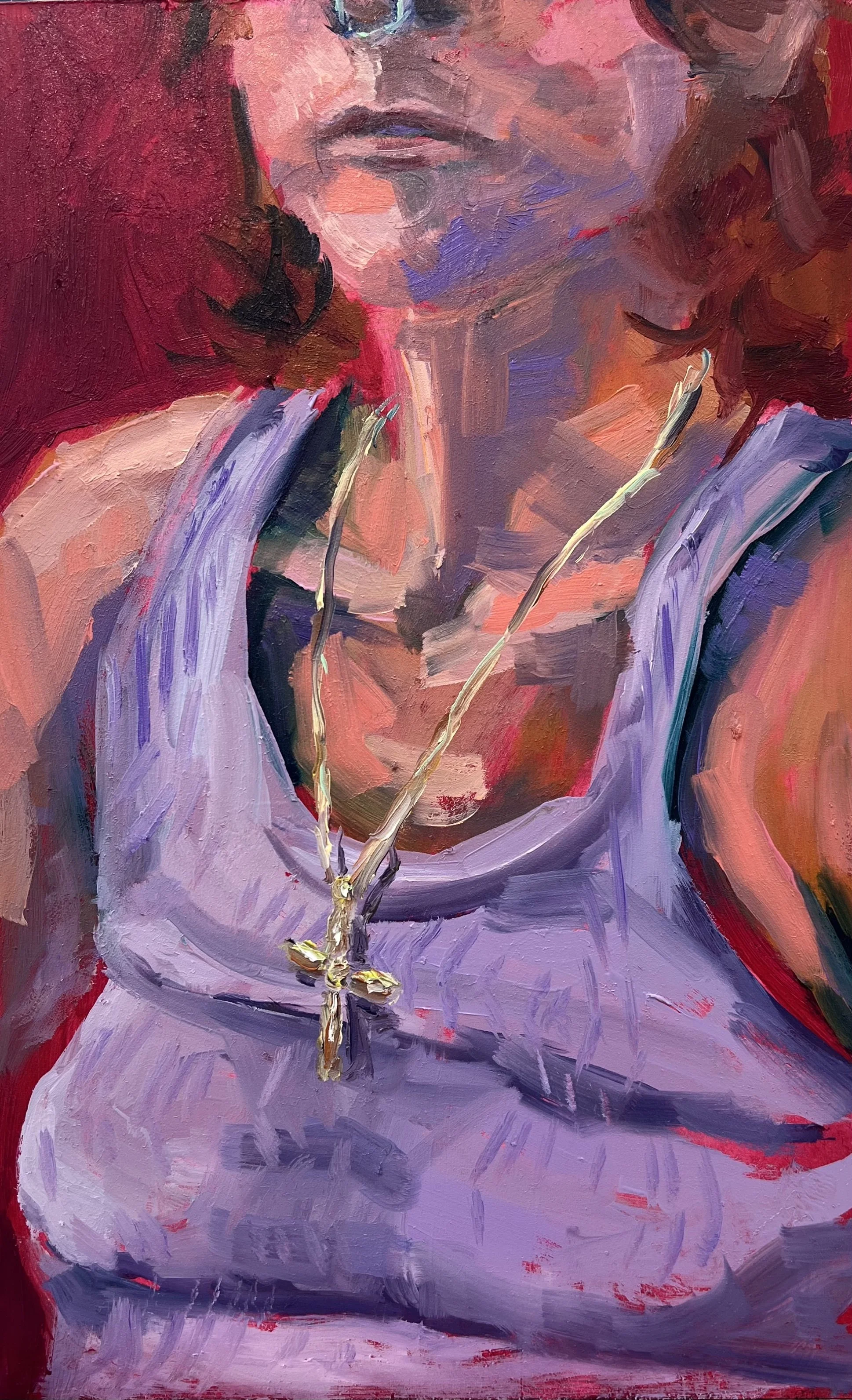 Mano Fico, 2024, Oil on panel, 6x10 in