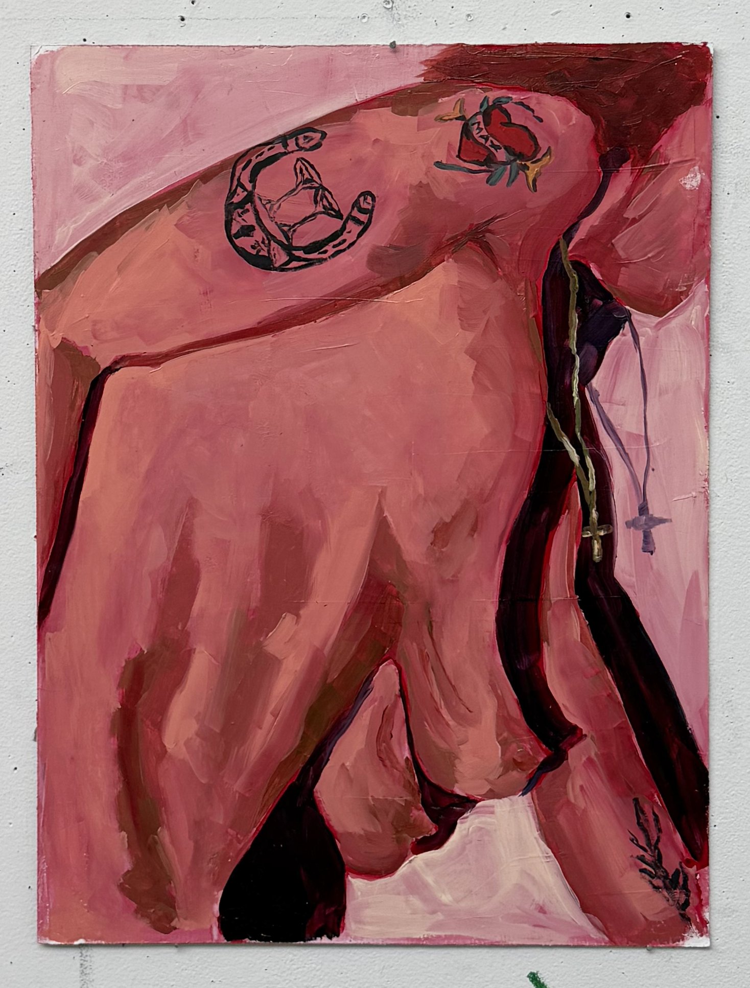 Shower Scene I, 2025, Oil on panel, 16x20 in