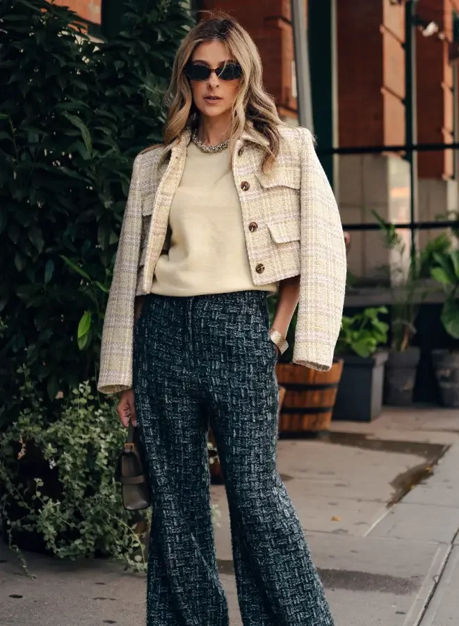 Alex wearing a textured jacket with relaxed tailoring.