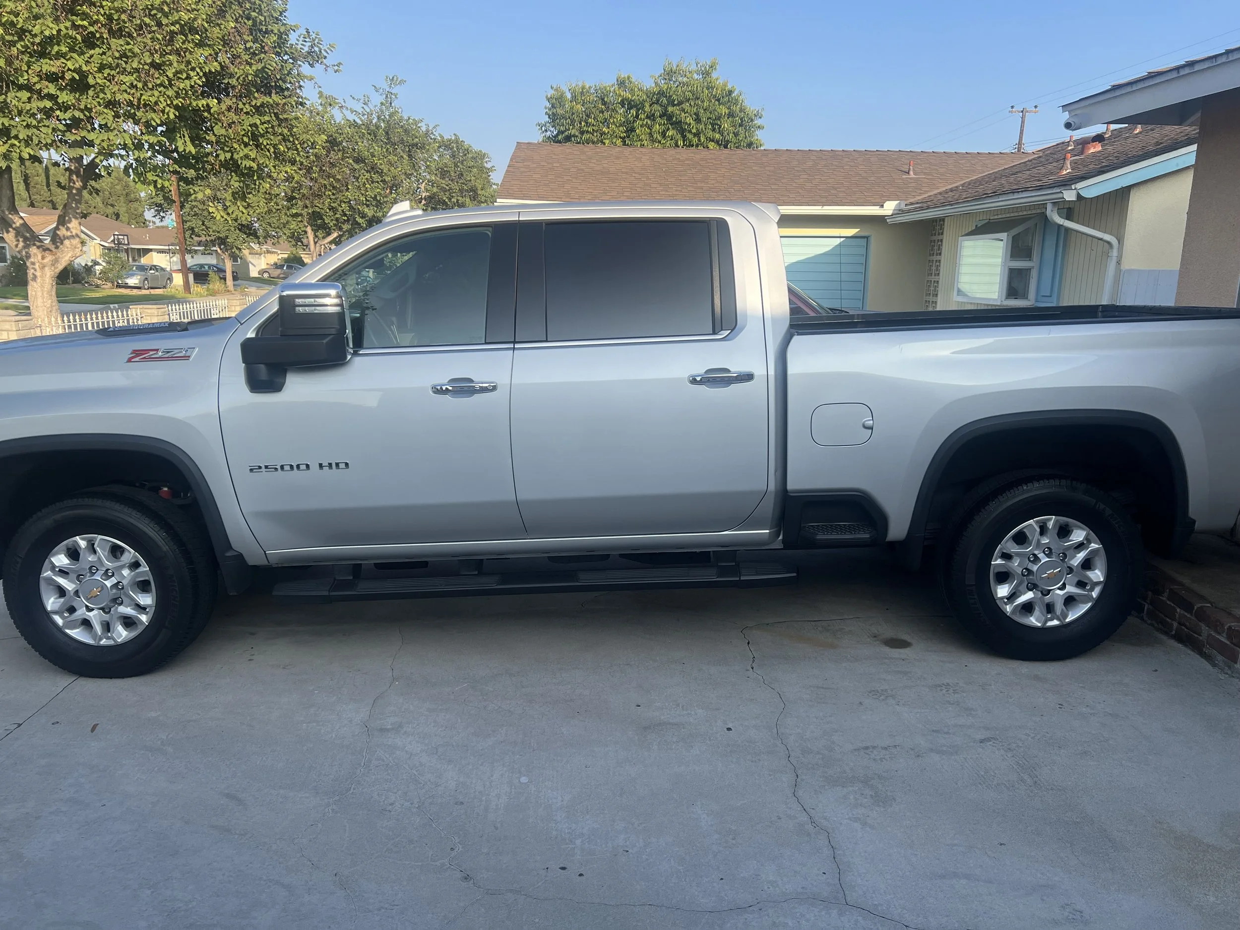 Silver Chevrolet Silverado 2500 HD pickup truck