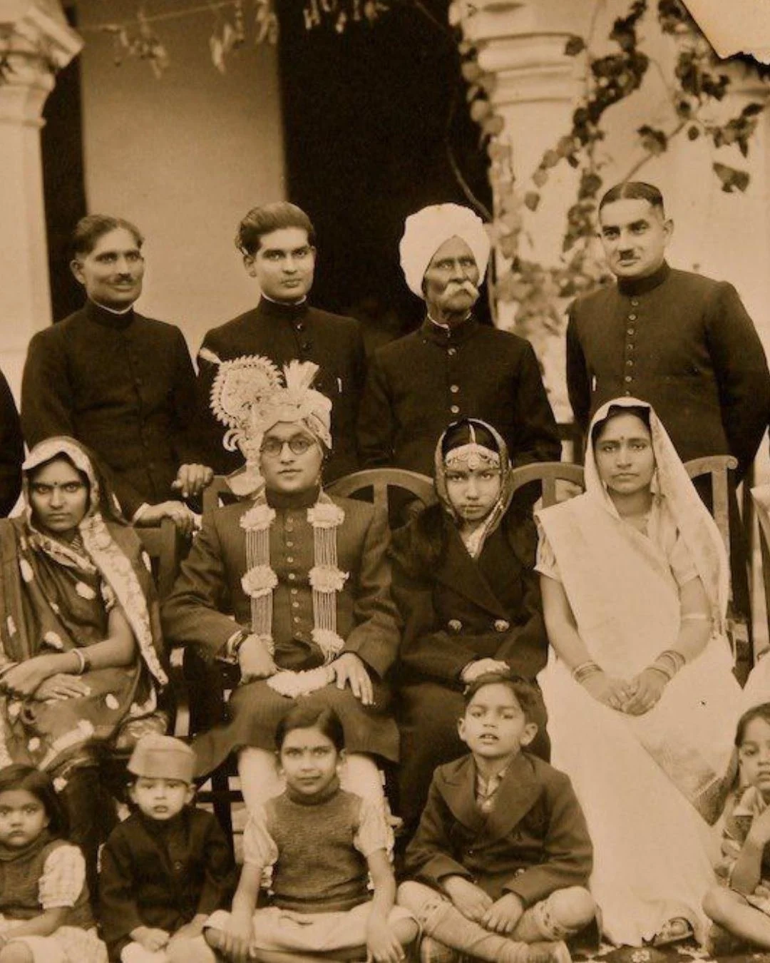 A stunning photo from my great-great uncles wedding. Courtesy of relatives on my father's side! All the family in their best styles. 
Cruise down to Krishna's Kitchen and get a feel of the authentic heritage - our walls are covered in more family art