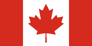 Canadian flag with red vertical stripes and a red maple leaf in the center on a white background.