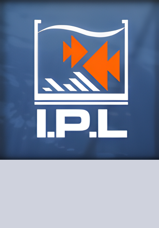 The logo features a stylized lightning bolt in orange with a smaller lightning bolt inside, set against a dark background with white lines and the text "I.P.L" beneath it.