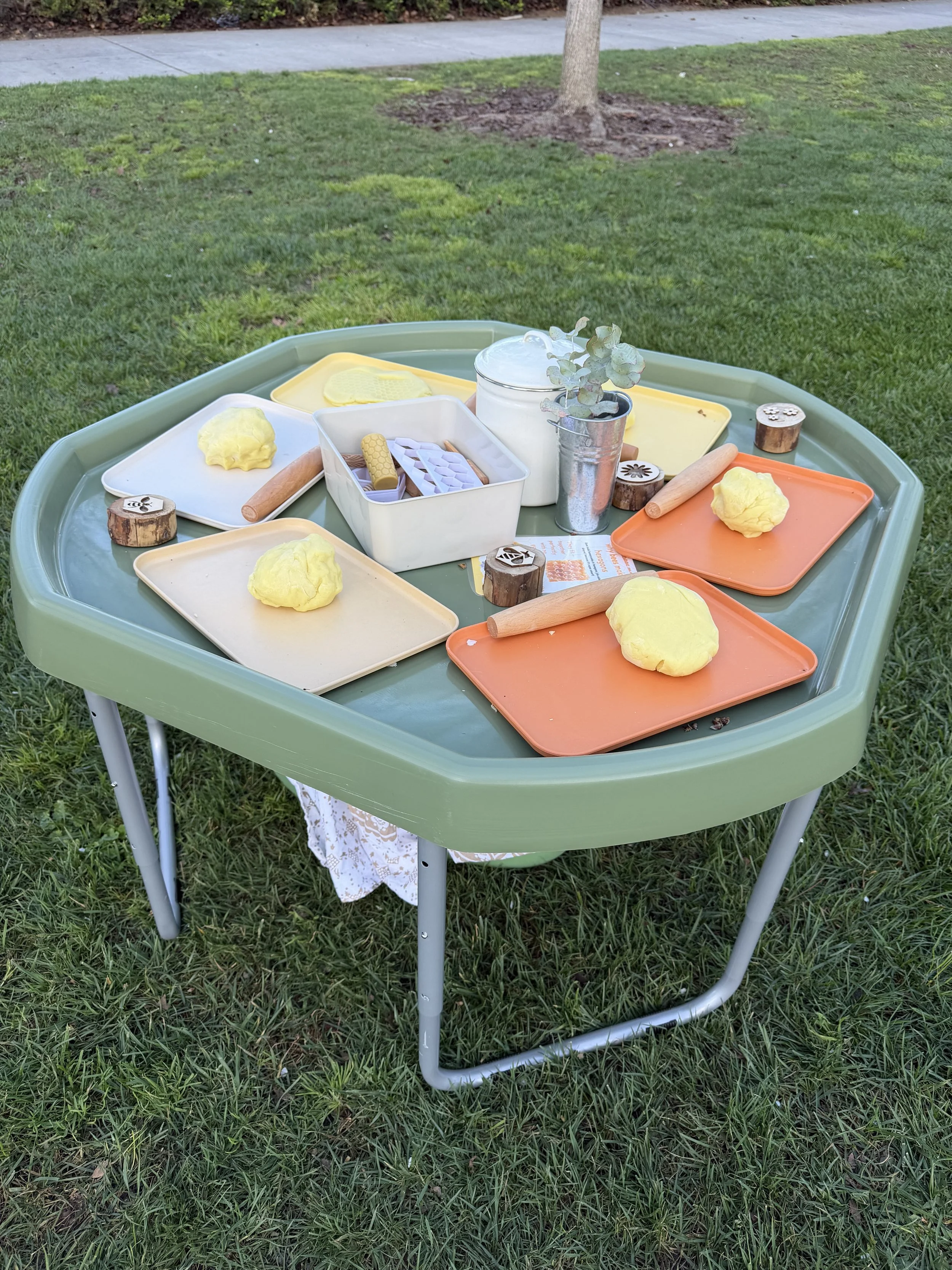 playdough station, a favorite! 