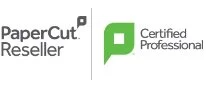 PaperCut Reseller and Certified Professional logos