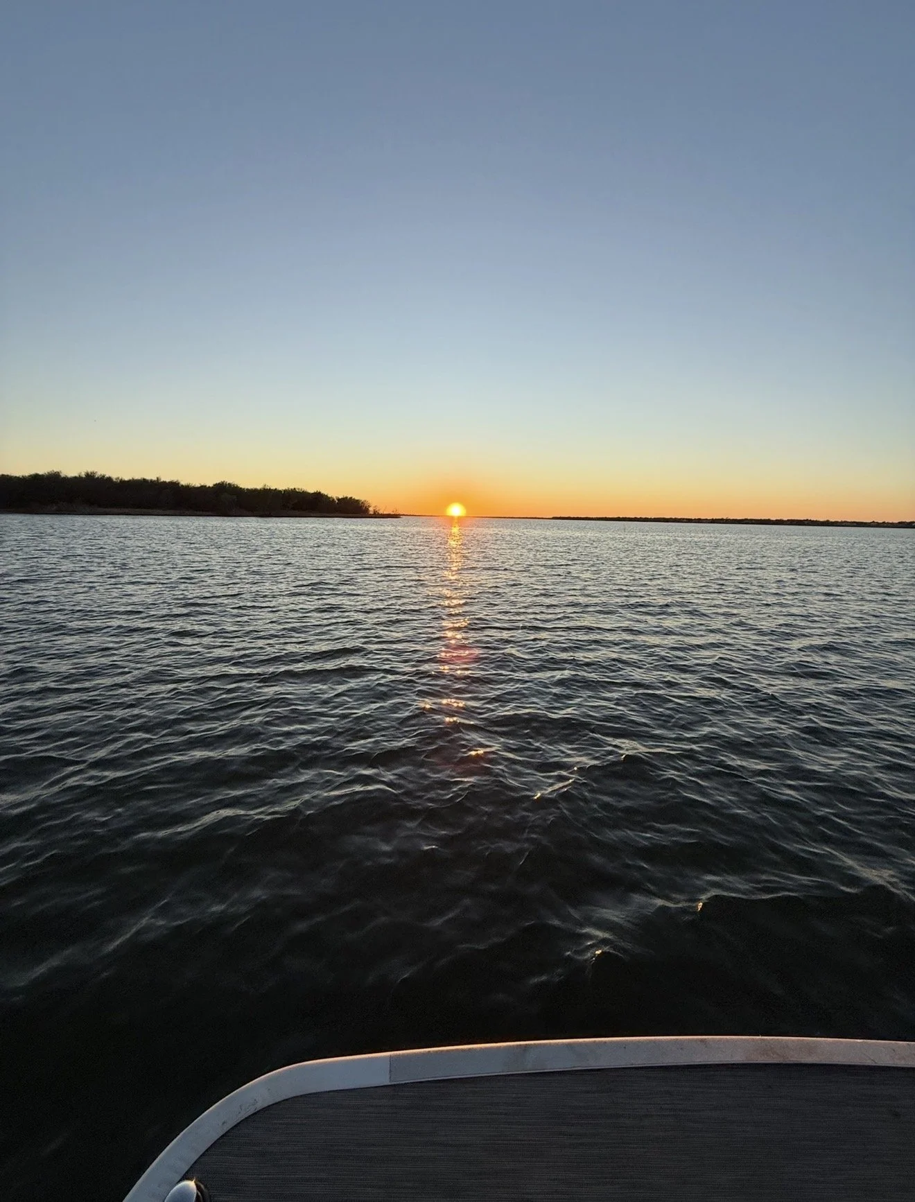 Peaceful sunset moments on a BoatByVal pontoon boat on Lake Lewisville