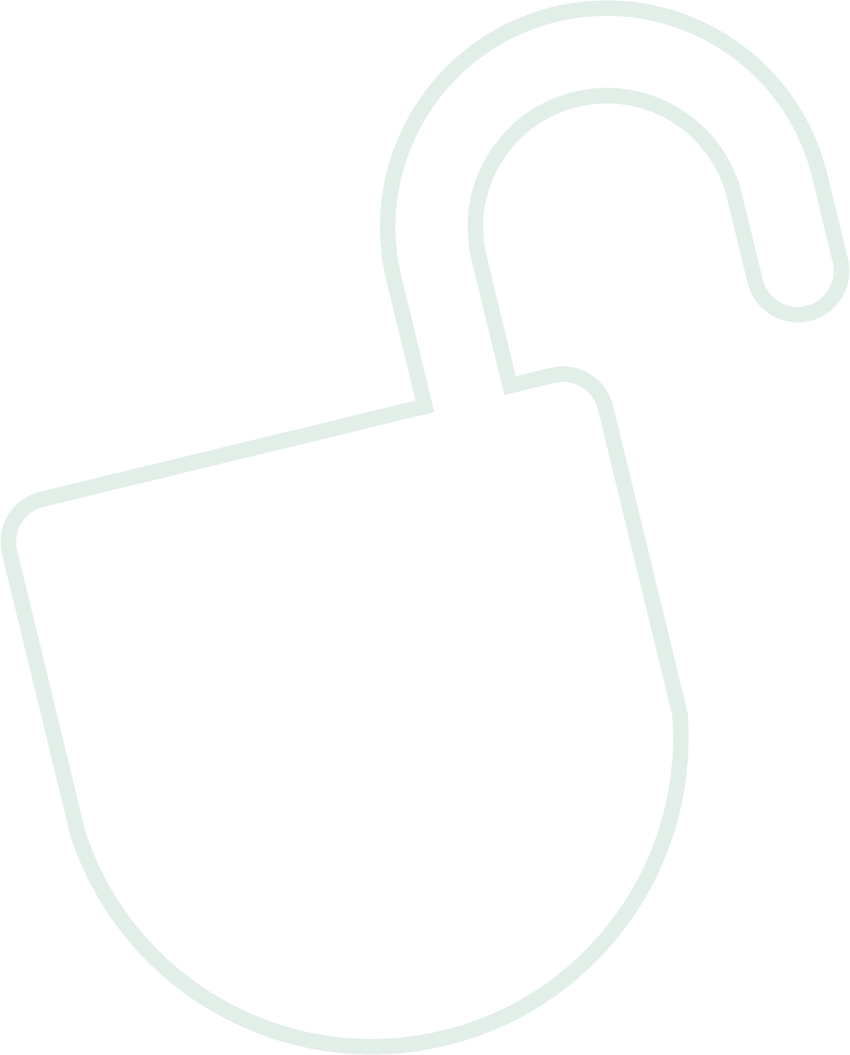 Outline drawing of a light-up neon sign in the shape of a Christmas stocking with a hook at the top.