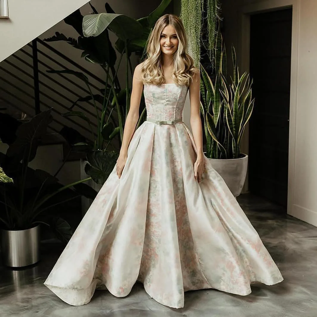 An elegant bridal gown