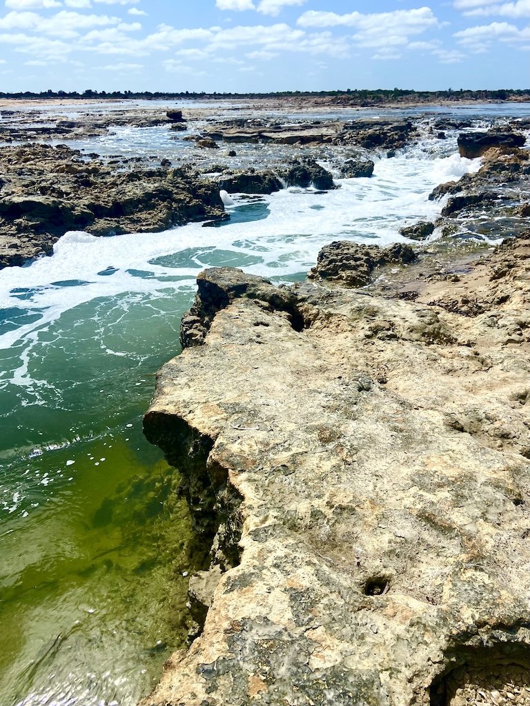 The waterfalls at Thompson Beach north