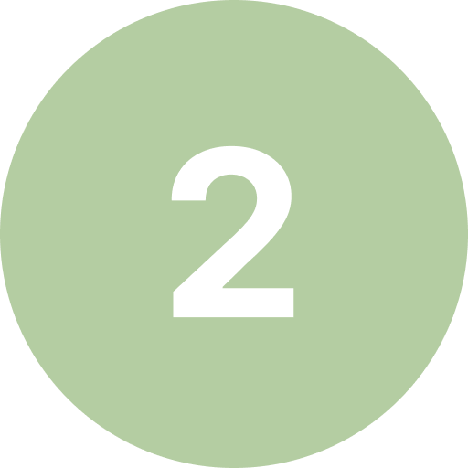 Green circle with the number 2 in the center