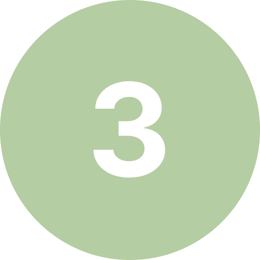 Green circular badge with the number 3 in white in the center.