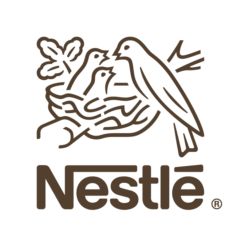 Nestlé logo with a stylized bird and nest illustration above the word "Nestlé".