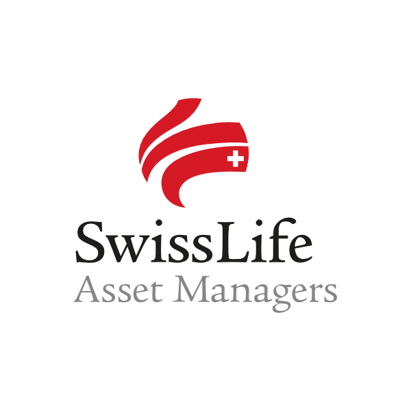 Logo von SwissLife Asset Managers mit rotem Symbol und schwarzem sowie weißem Text.