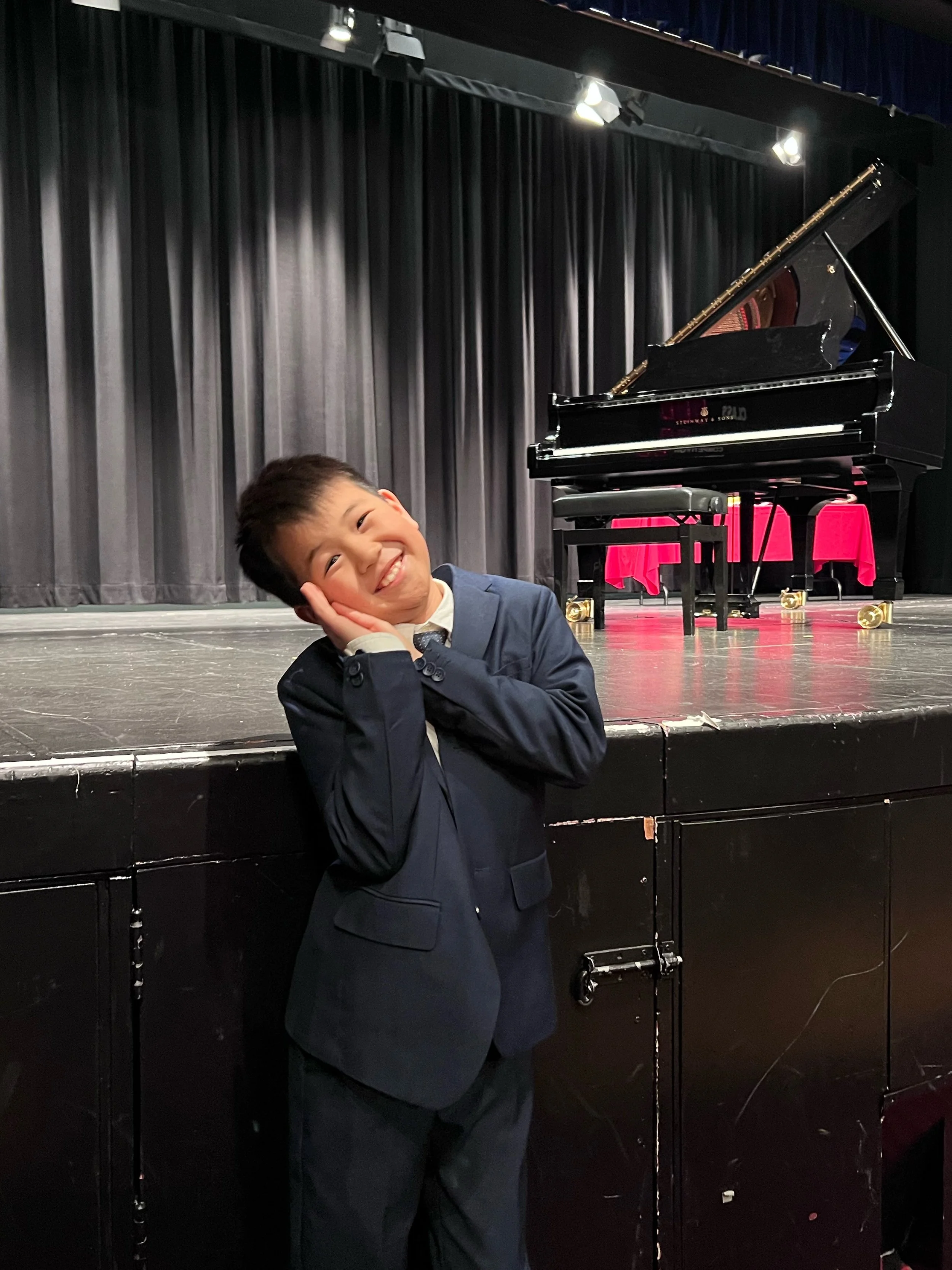 Miles' happy face at prize giving