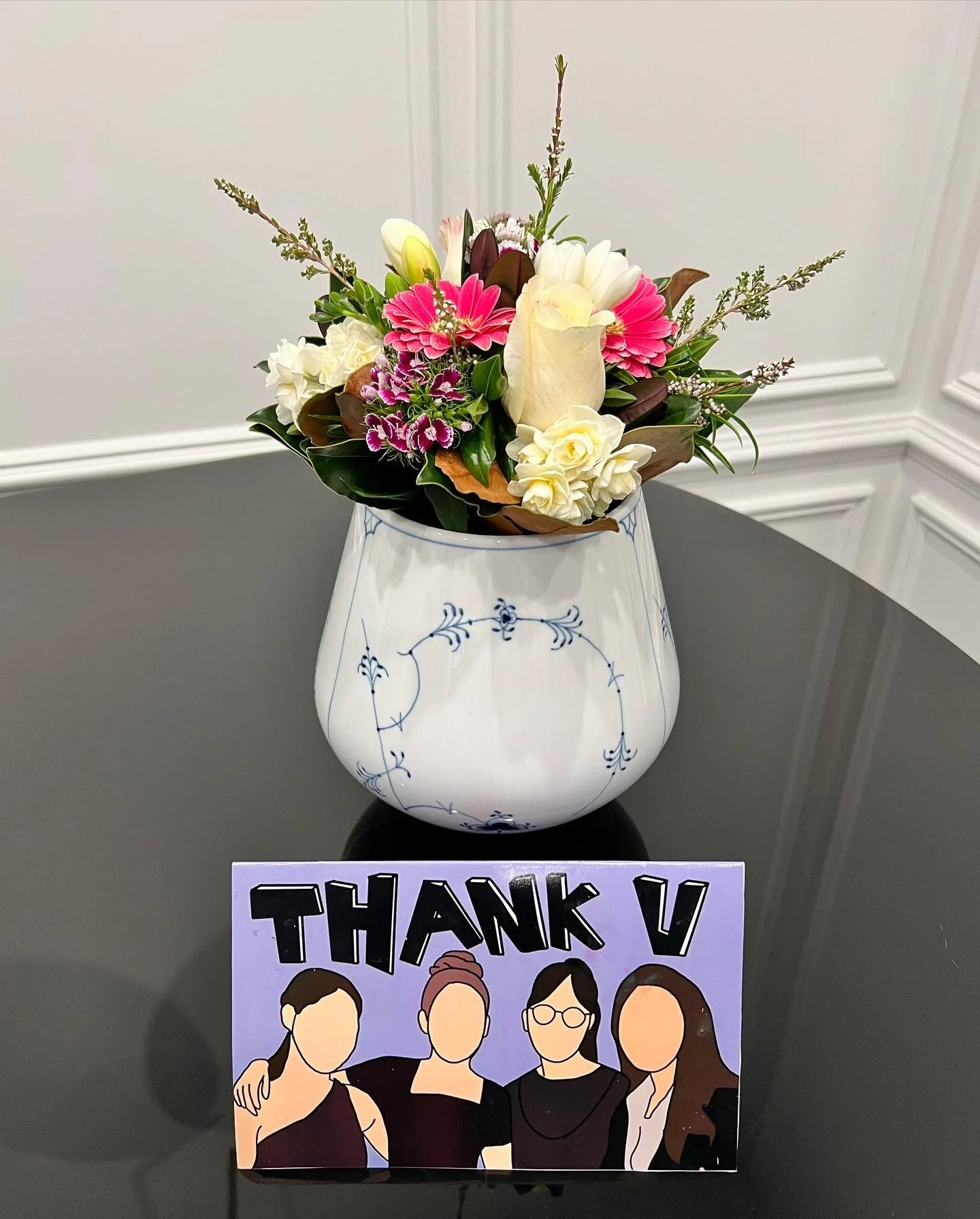 The girls gave me this hand painted card before we depart.