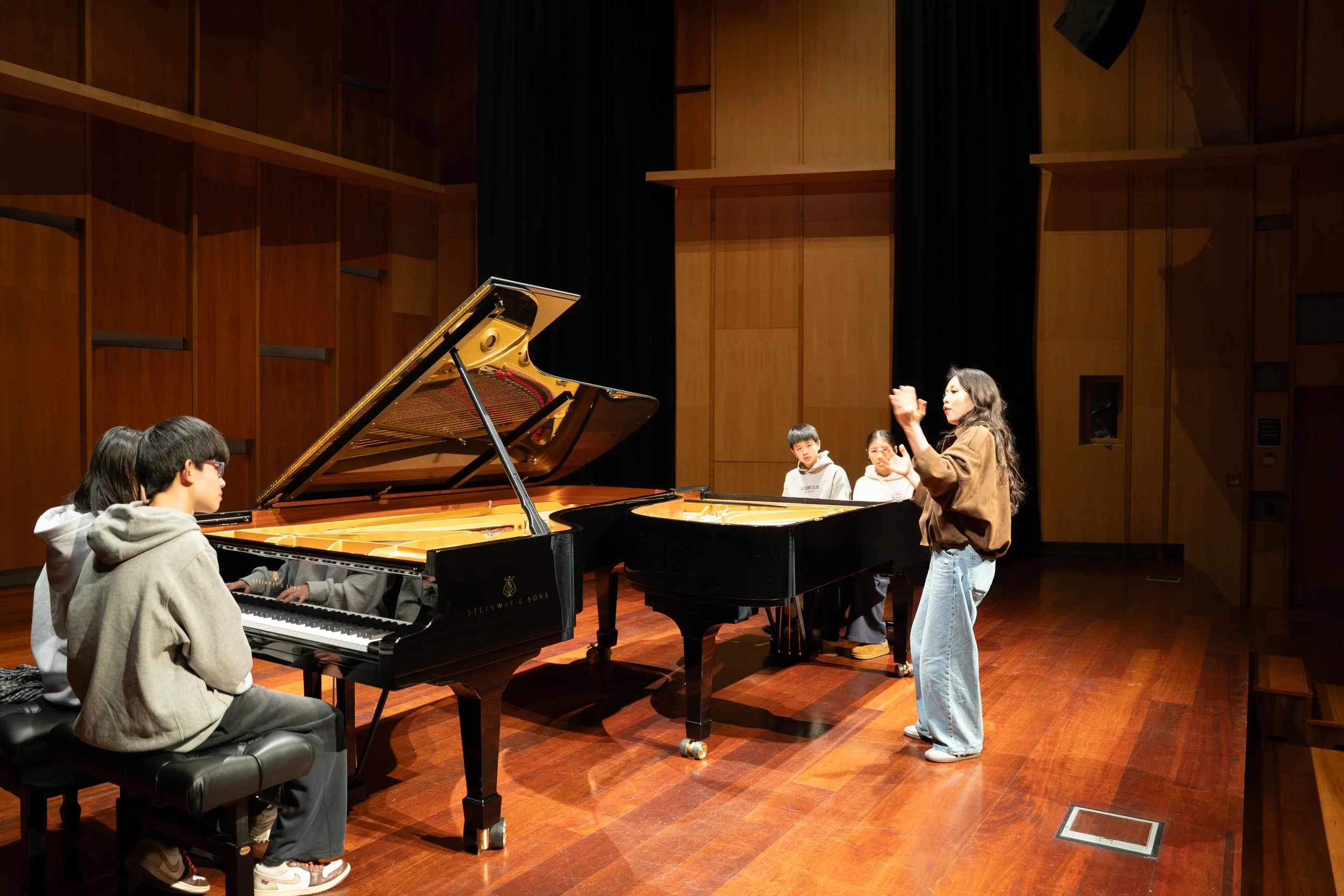 Final adjustments in the auditorium.