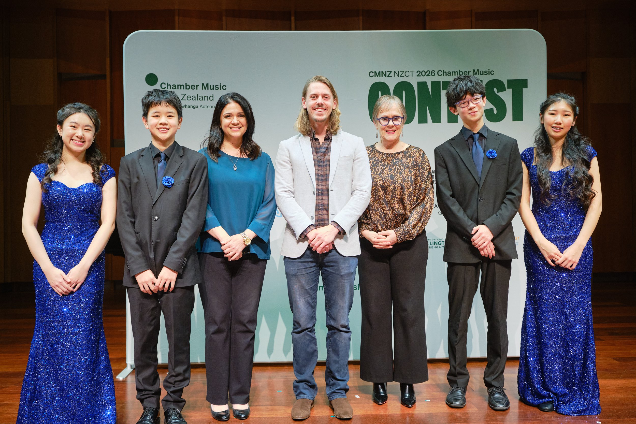 Pictured with adjudicators Melanie Lançon, Matthias Balzat, Sarah Watkins