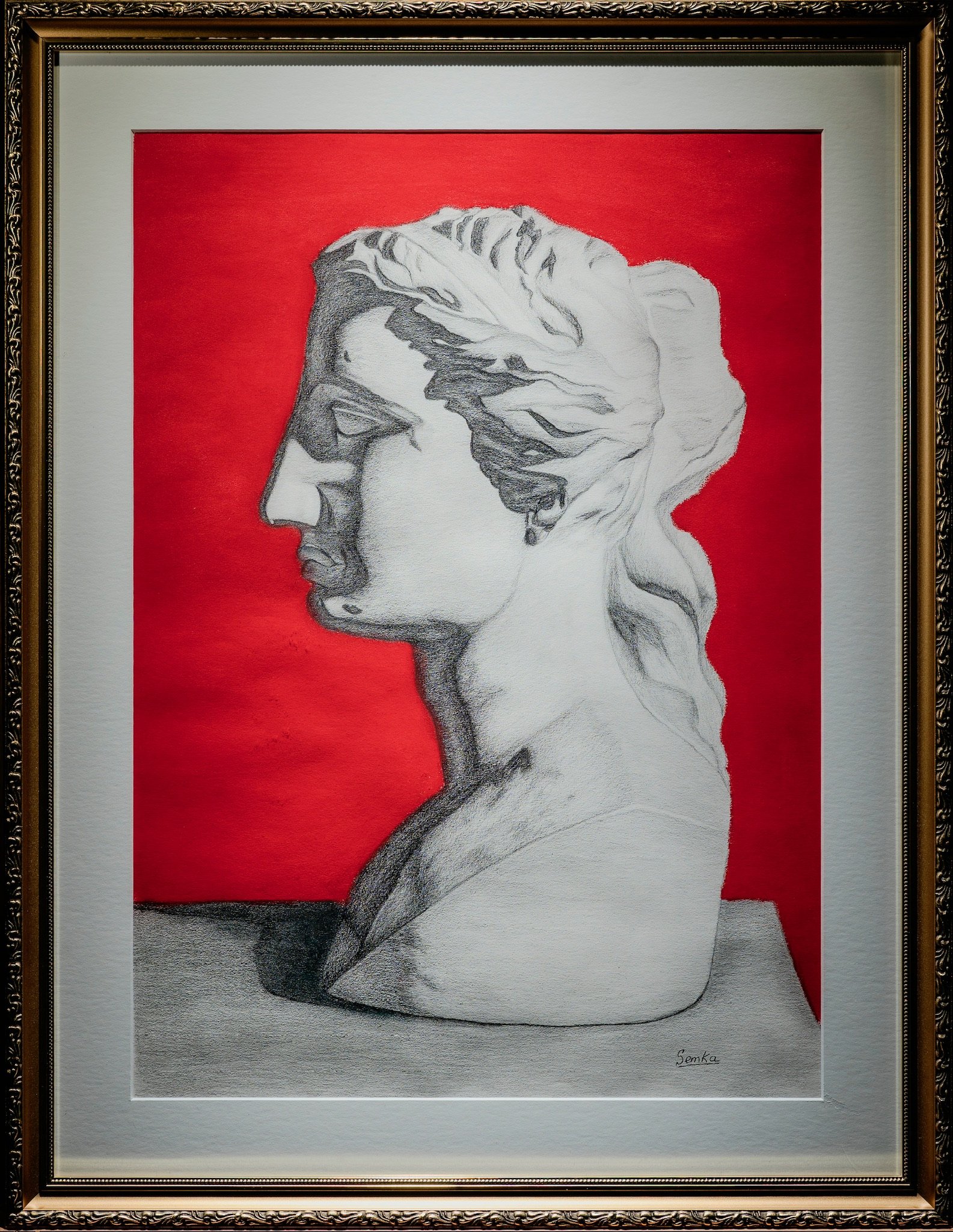 “The hidden fire of Venus”, Mixed Media (soft pastel, graphite), 55 x 39 cm, 2025