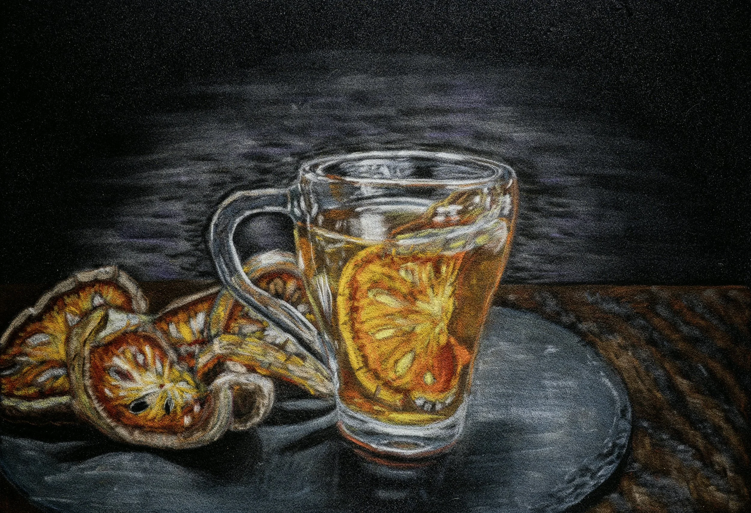 "Tea Time", Soft pastel, 32,5 x 46,5 cm, 2025