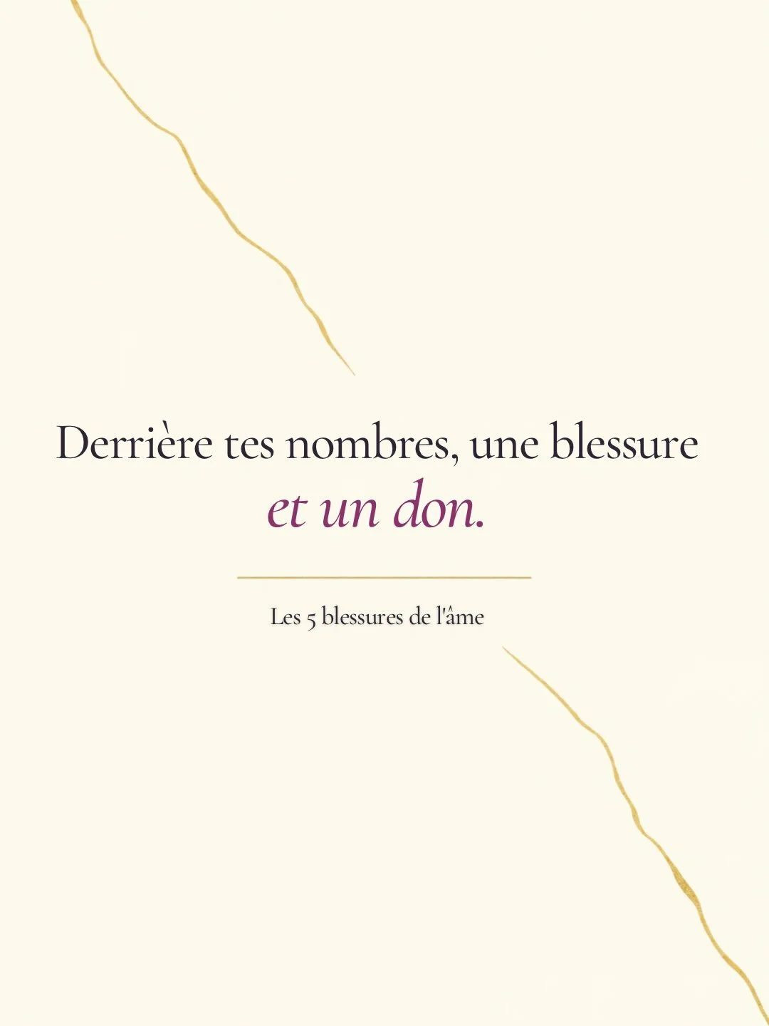 🌟 Abandon, rejet, humiliation, trahison, injustice. Les 5 blessures de l&rsquo;&acirc;me se cachent souvent derri&egrave;re nos nombres.

✨ Un nombre en ombre, c&rsquo;est parfois une blessure qui demande &agrave; &ecirc;tre vue. Et un nombre en lum
