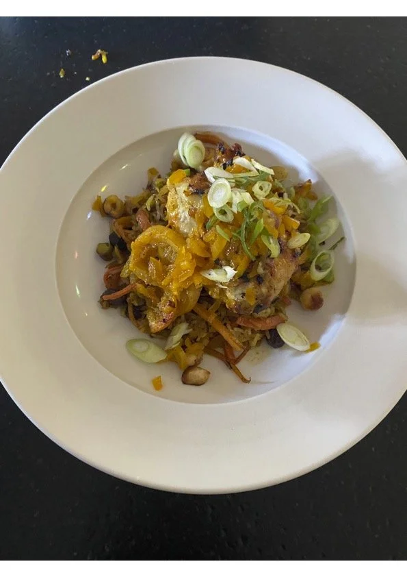 Roast chicken, saffron, honey, rosewater over jewelled persian rice.jpg