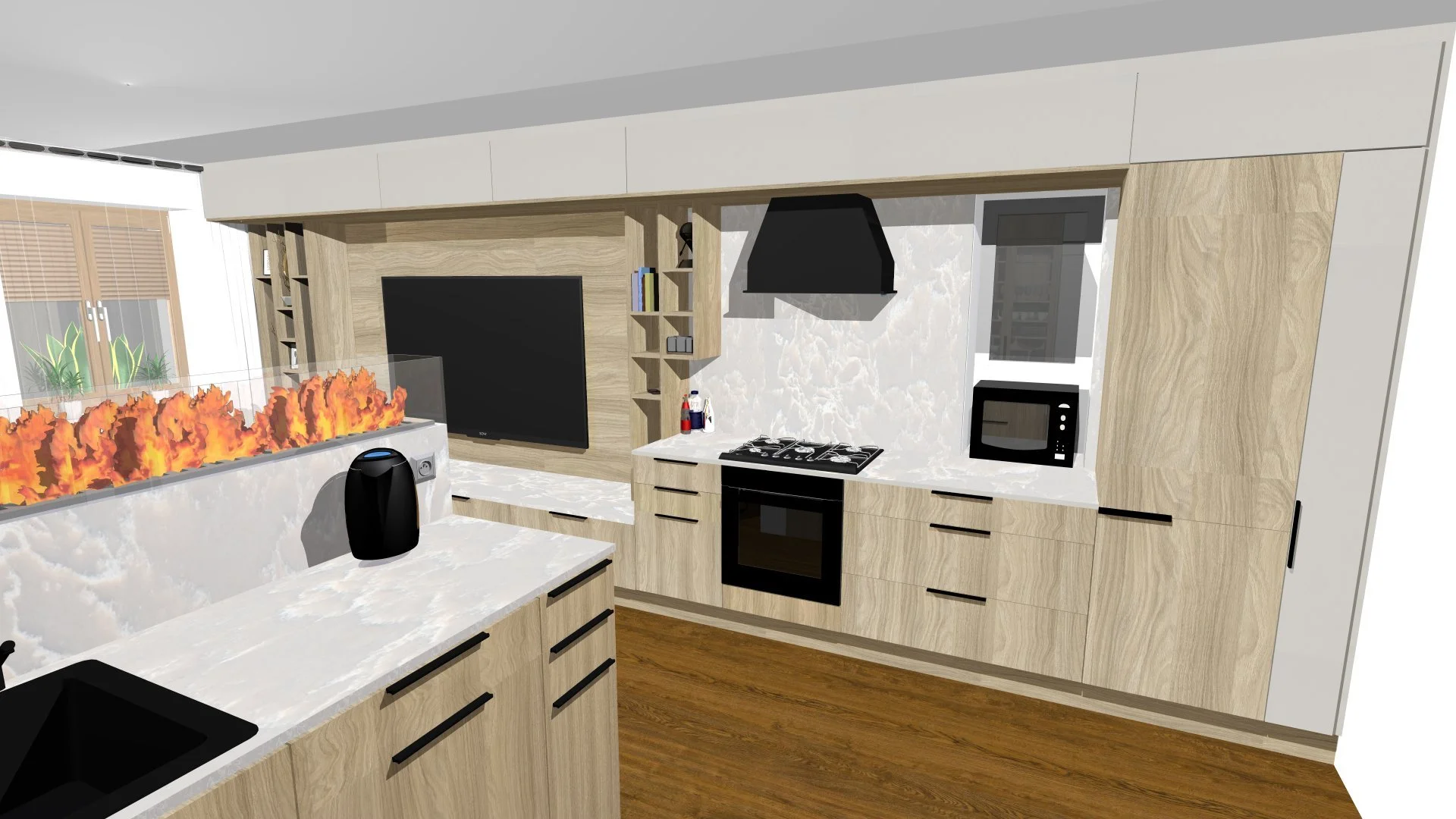 Kuchyň s obývacím pokojem