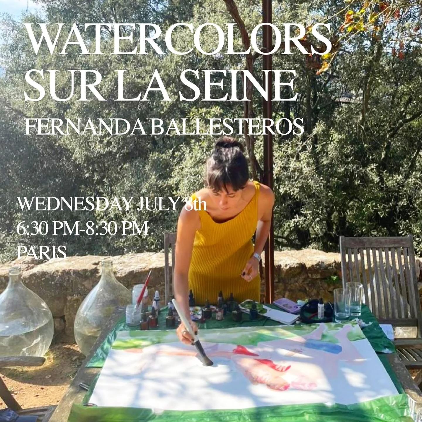 Come join us for an evening of watercoloring on the Siene with artist and author Fernanda Ballesteros @fernandaballesterosf . We will discuss natural pigments, local waterways, and create our own paintings and mythologies.
July 8th 18:30-20:30