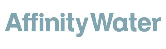 Affinity Water logo with blue text on a white background.