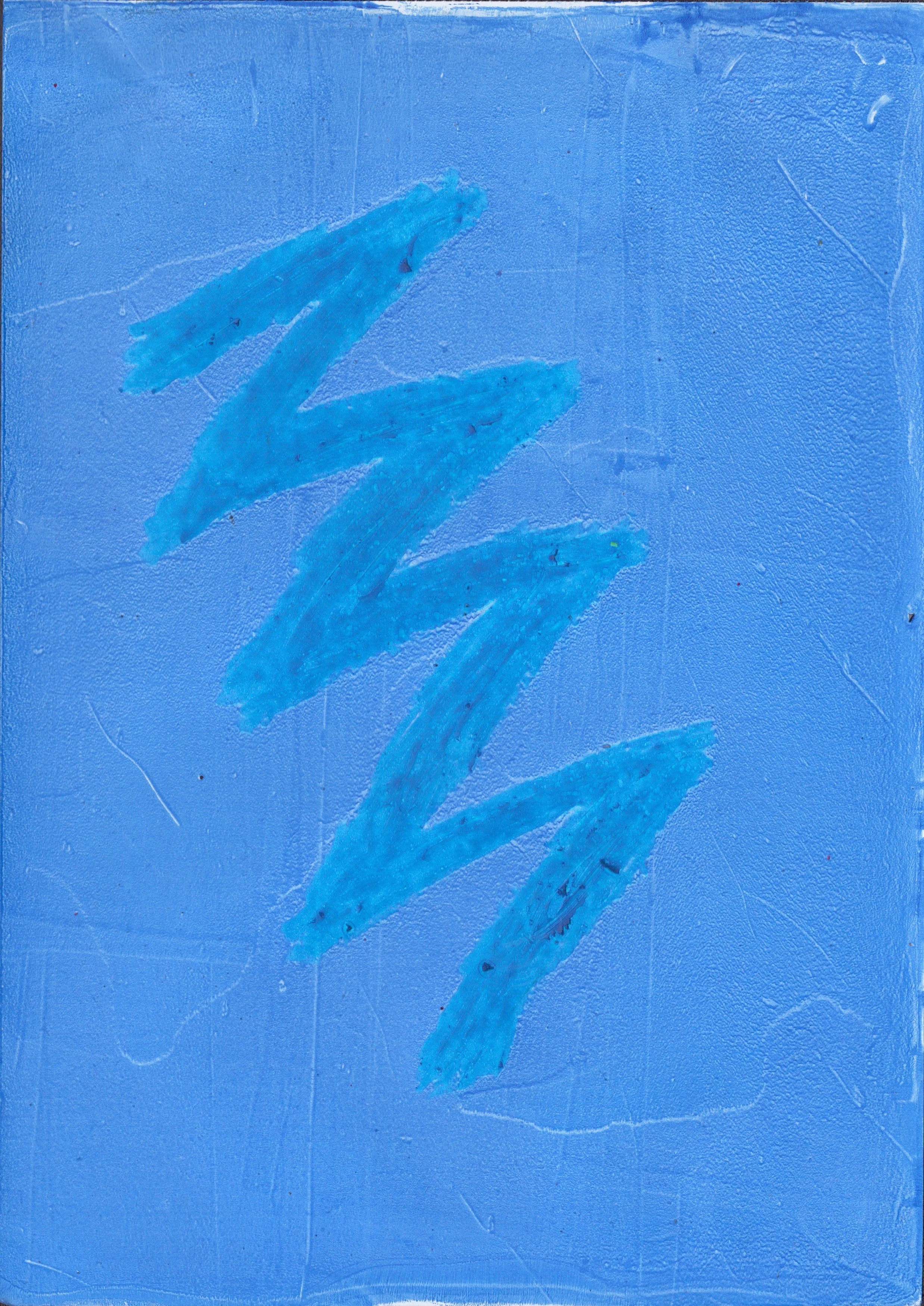 Blue Zigzag on Blue, A4 Gel Print 2026