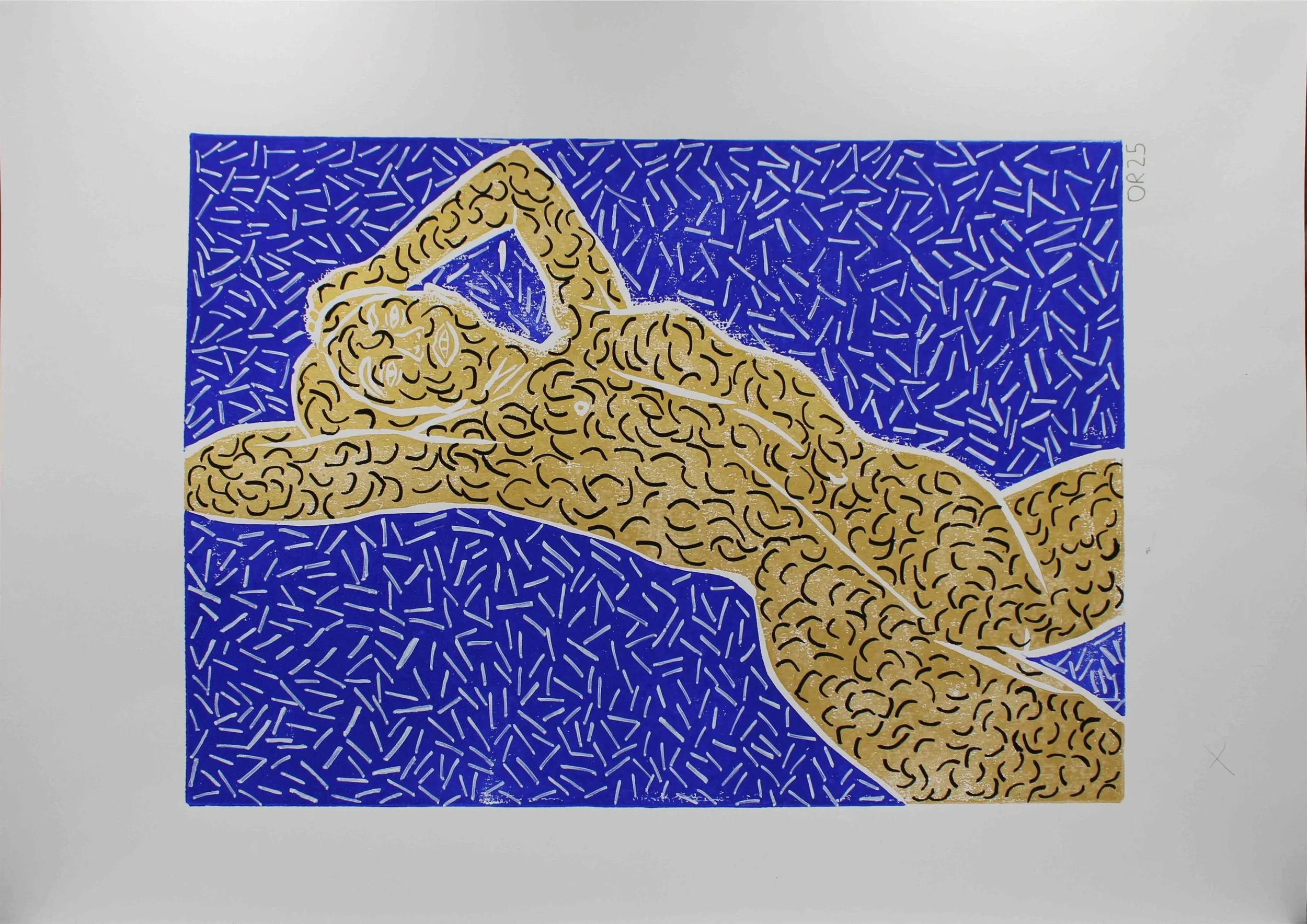 Gold+reclining+nude+on+blue++background+hand+embelished+finished+artist%27s+proof+linocut+A2+web+2025-2026.jpg