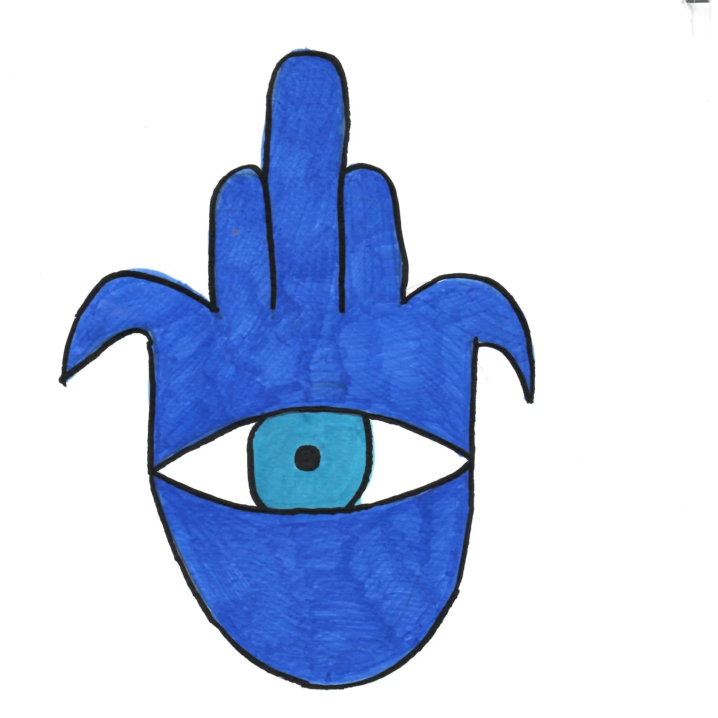 Hamza Hand, Acrylic Marker on A4 paper, 2026. 