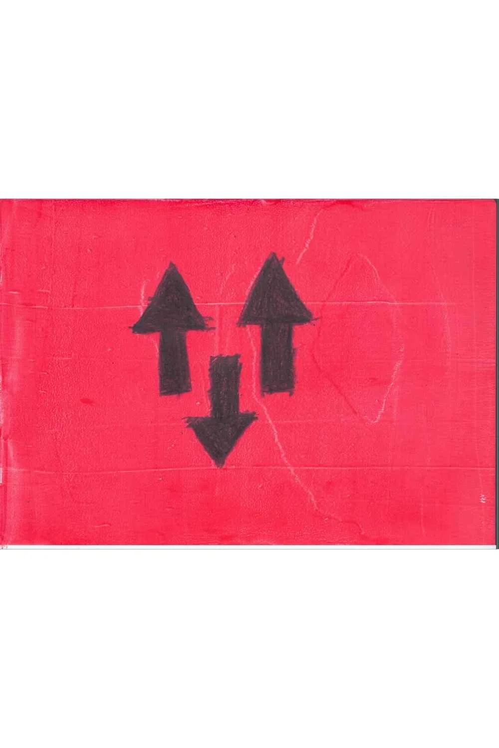 Black Arrows Up and Down on Red, A4 Gel Print 2026