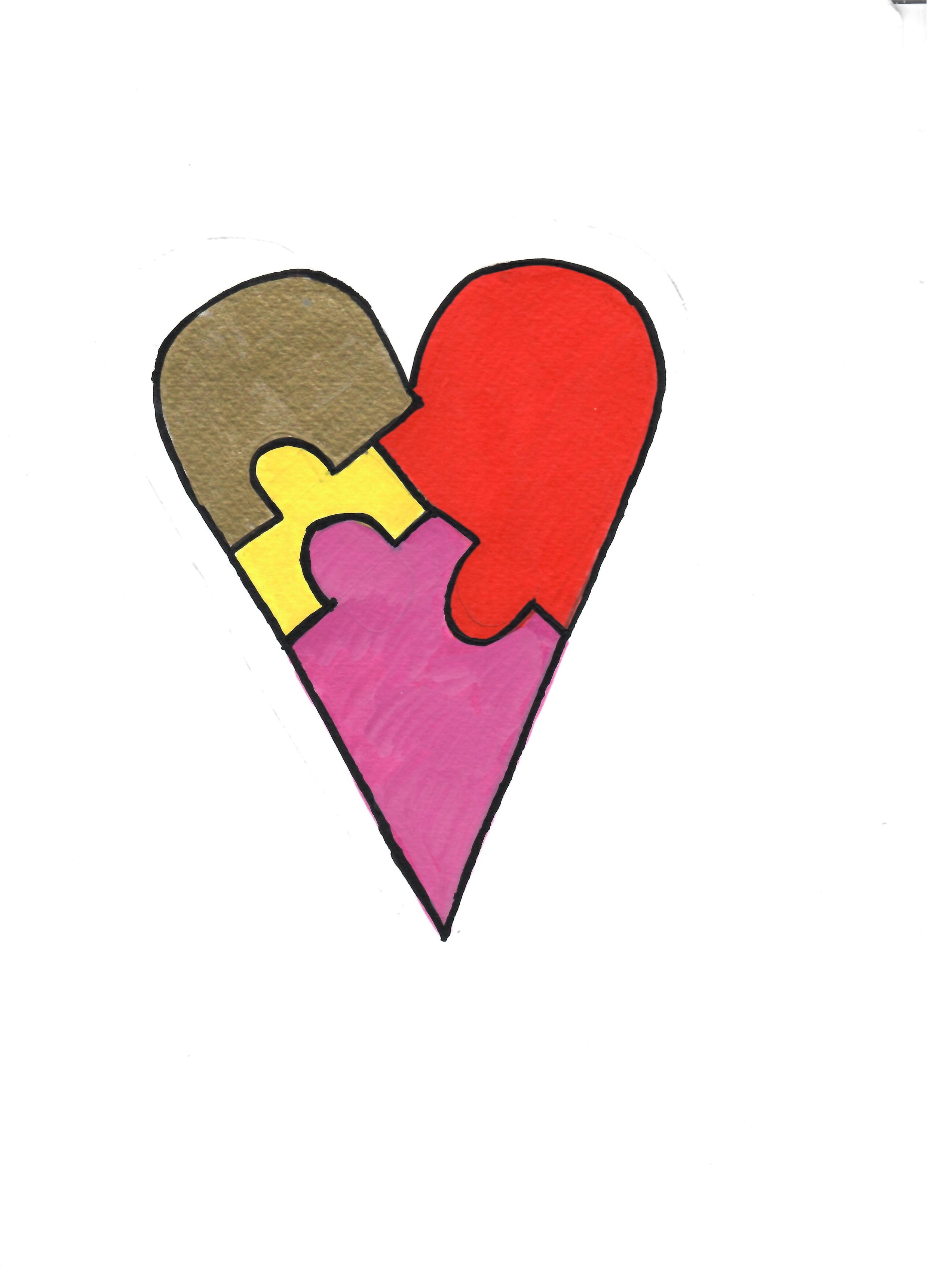 Puzzle Hearts with Acrylic Markers 2026
