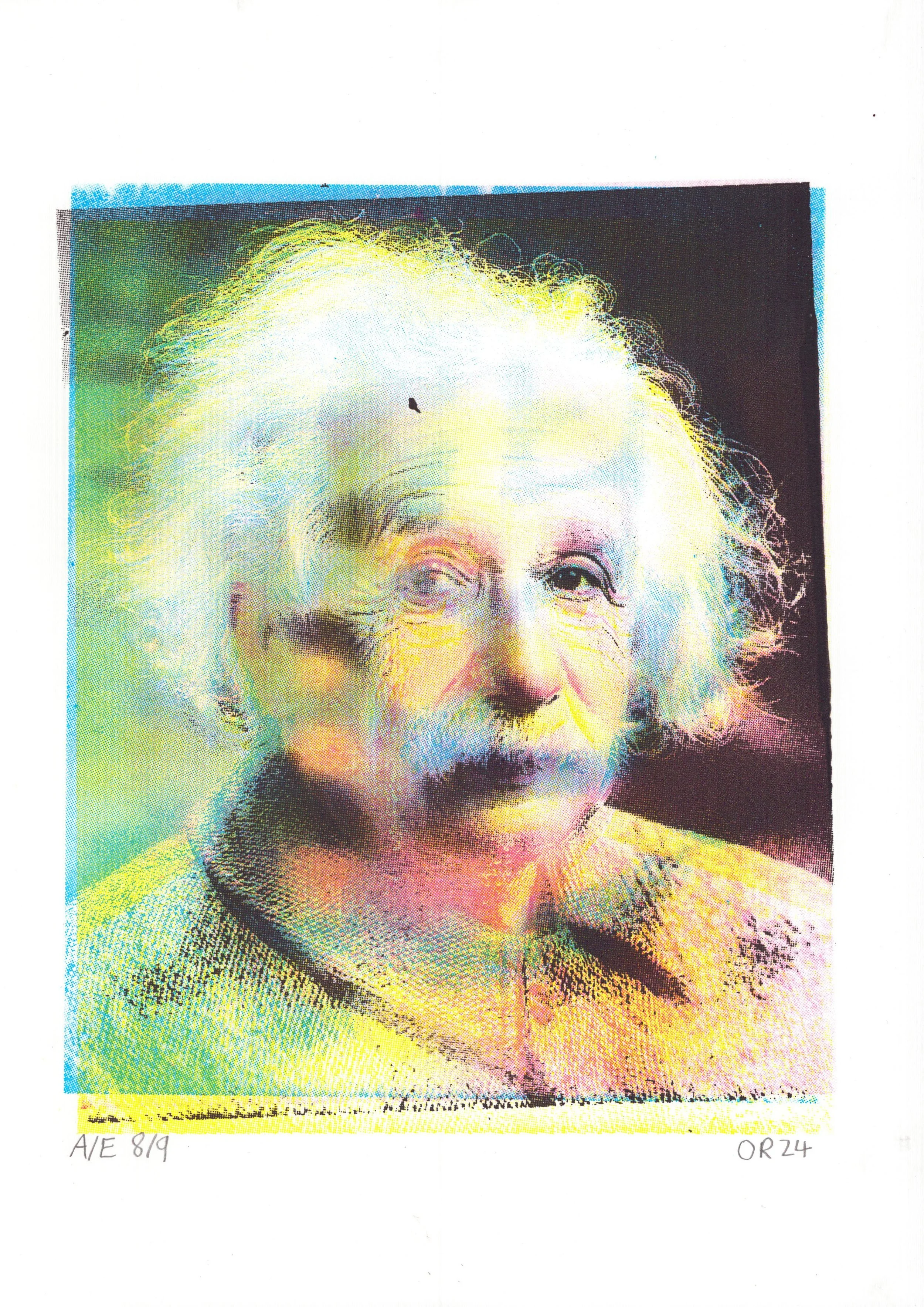 Albert Einstein Screen print A4 2024