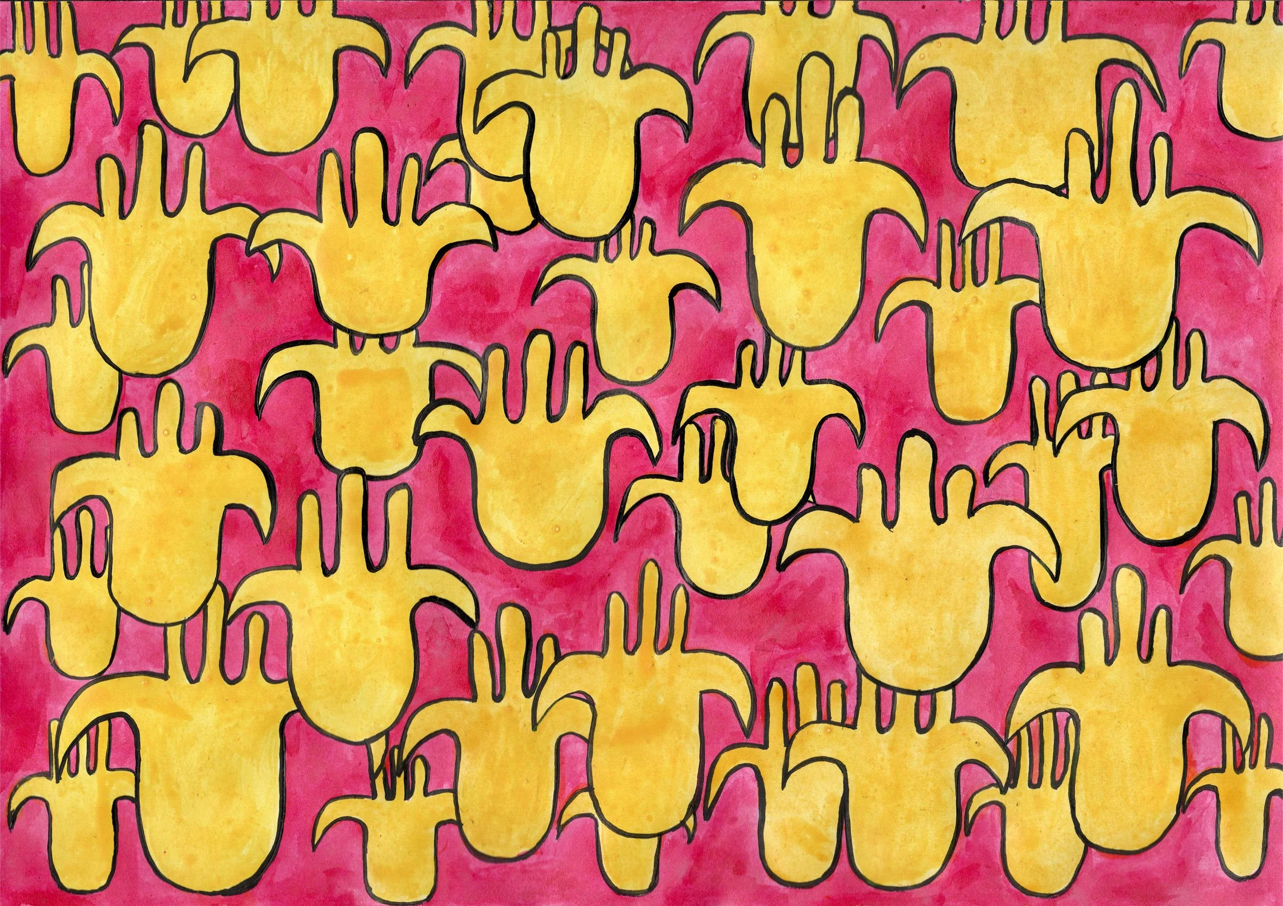 Hamsa Hands - Ink on paper A4 2024