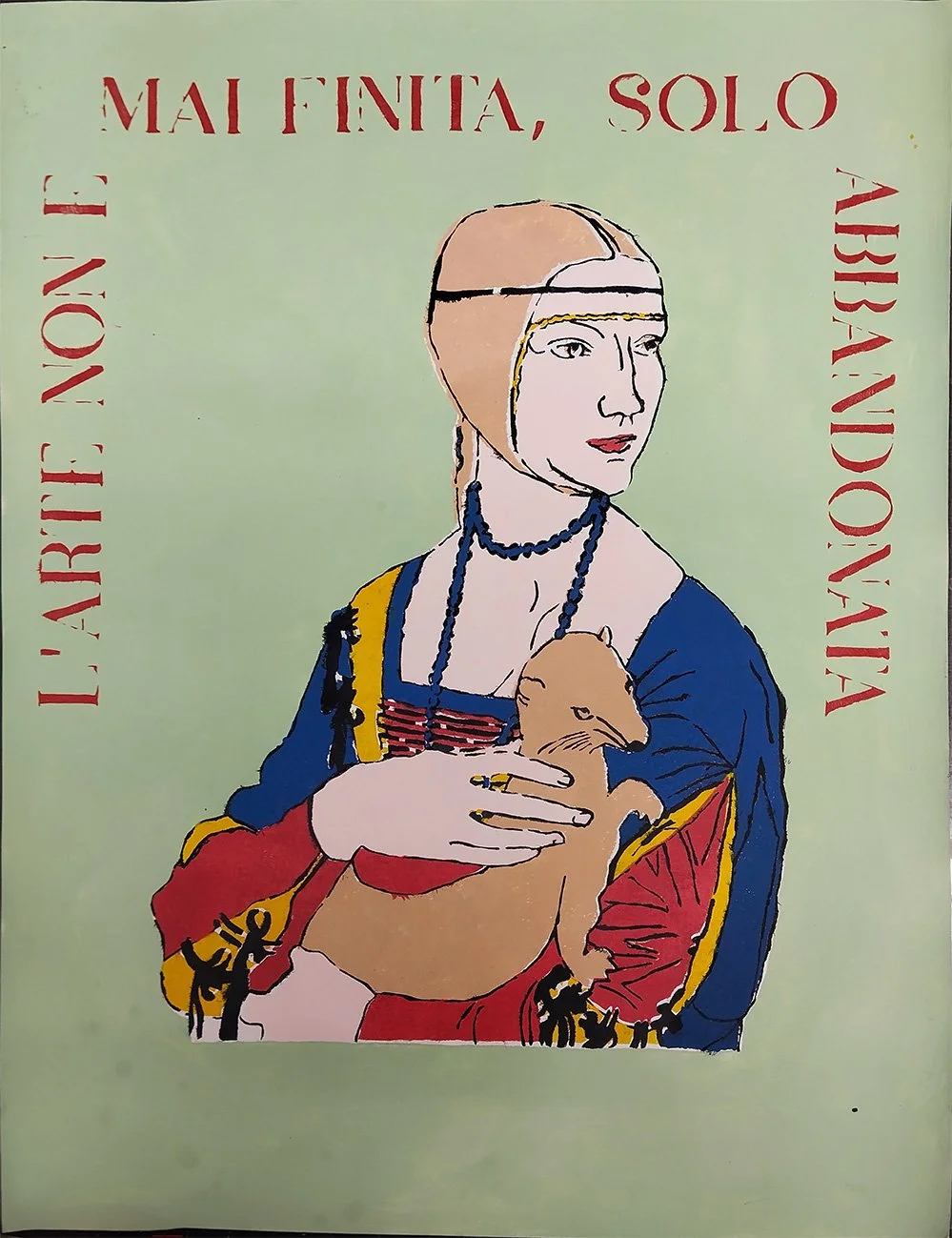 Woman with Ermine Pochoir 2025