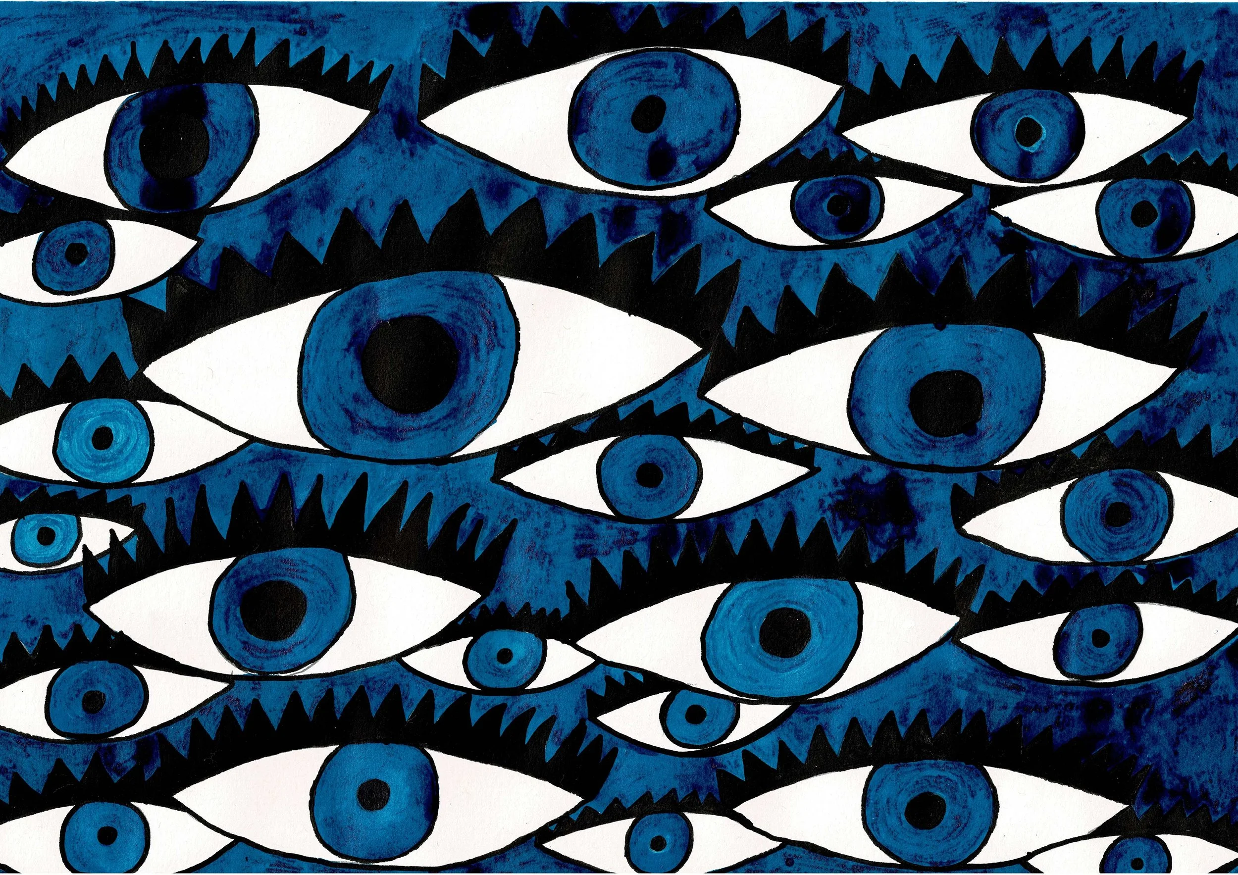 Blue Eyes - Ink on paper A4 2024