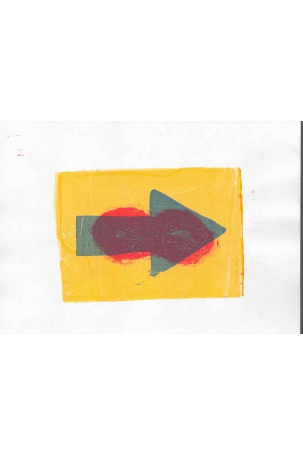 Red Infinity with Green Arrow on Yellow, A4 Gel Print 2026