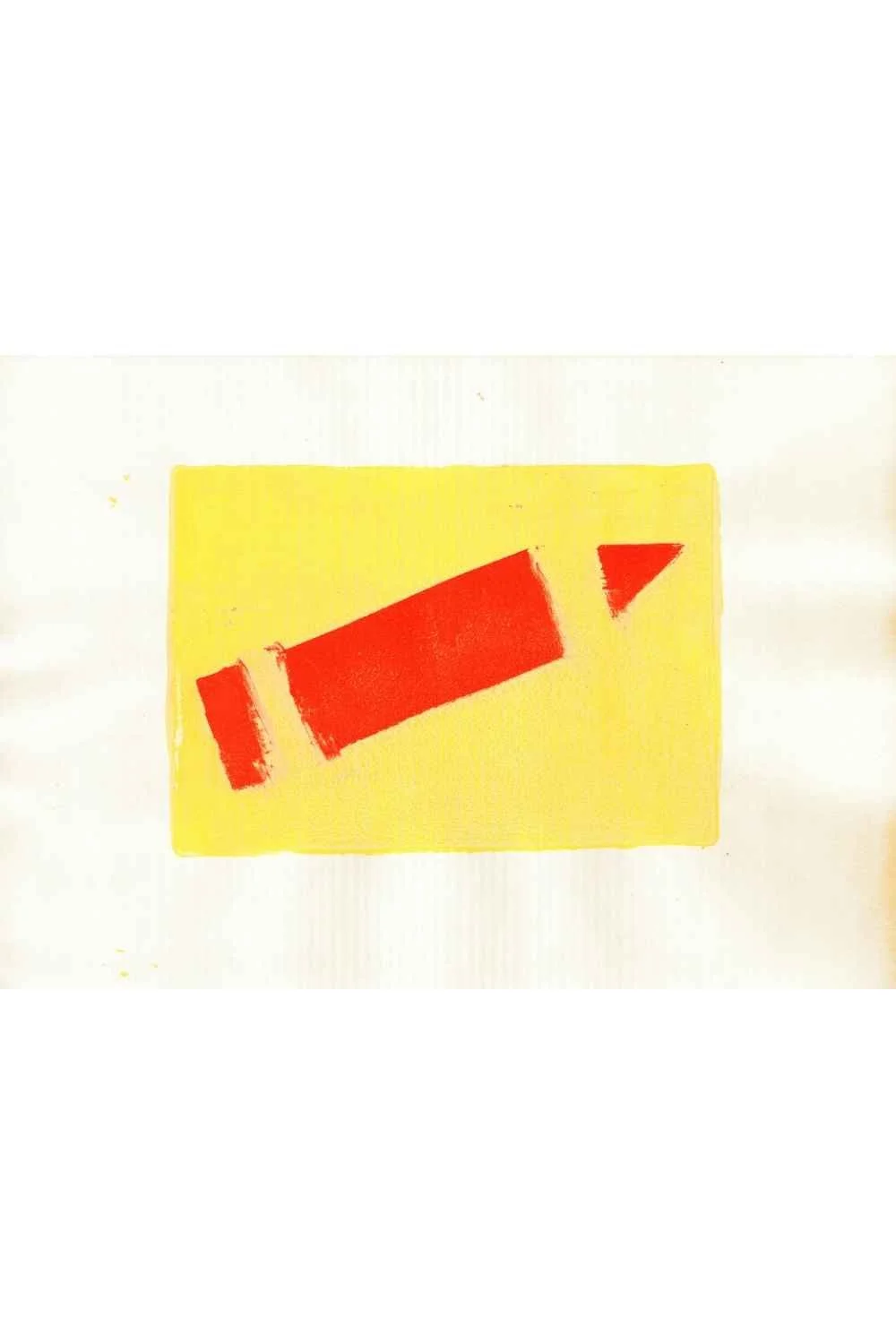 Red Crayon on Yellow, A4 Gel Print 2026
