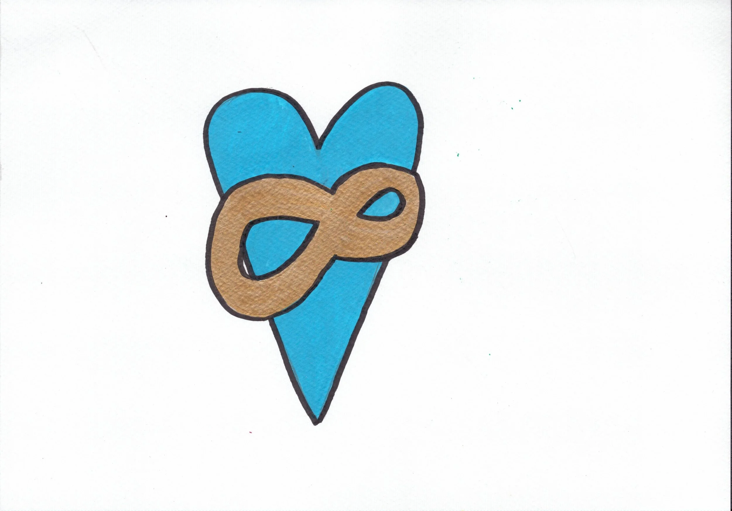 Blue Heart Infinity, Acrylic Marker on A4 paper, 2026. 