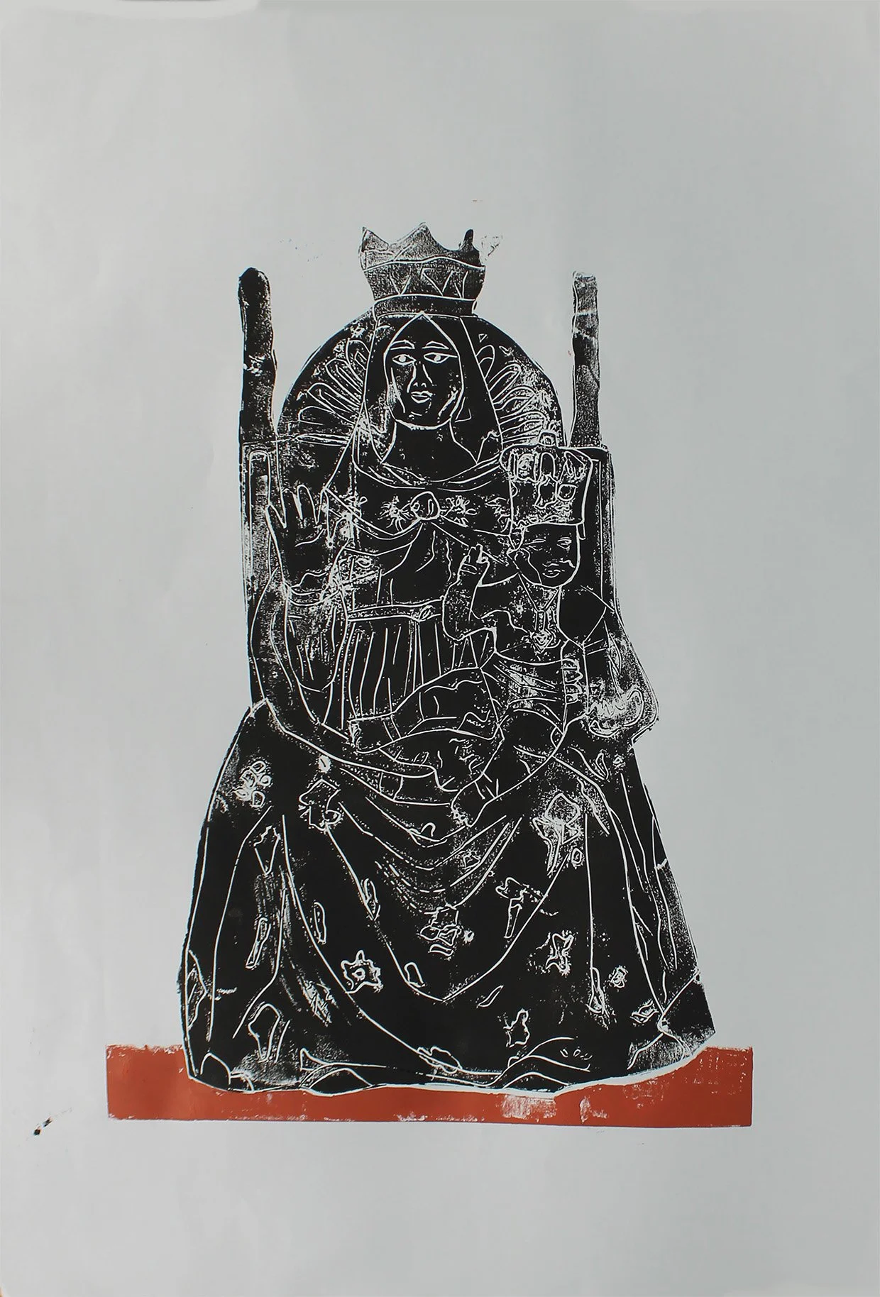 Madonna Black and Brown on Grey Lino A2 2025 web.jpg